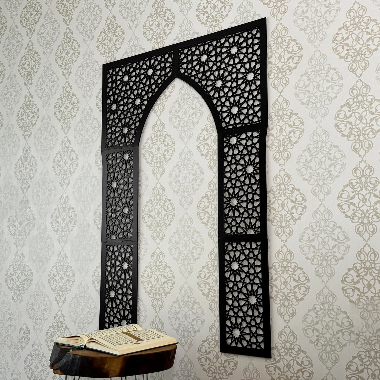 iwa concept Wooden Mihrab Wall Design, Islamic Wall Art, Pray Room Decor, Housewarming Gift for Muslims at Ramadan (XXLarge)