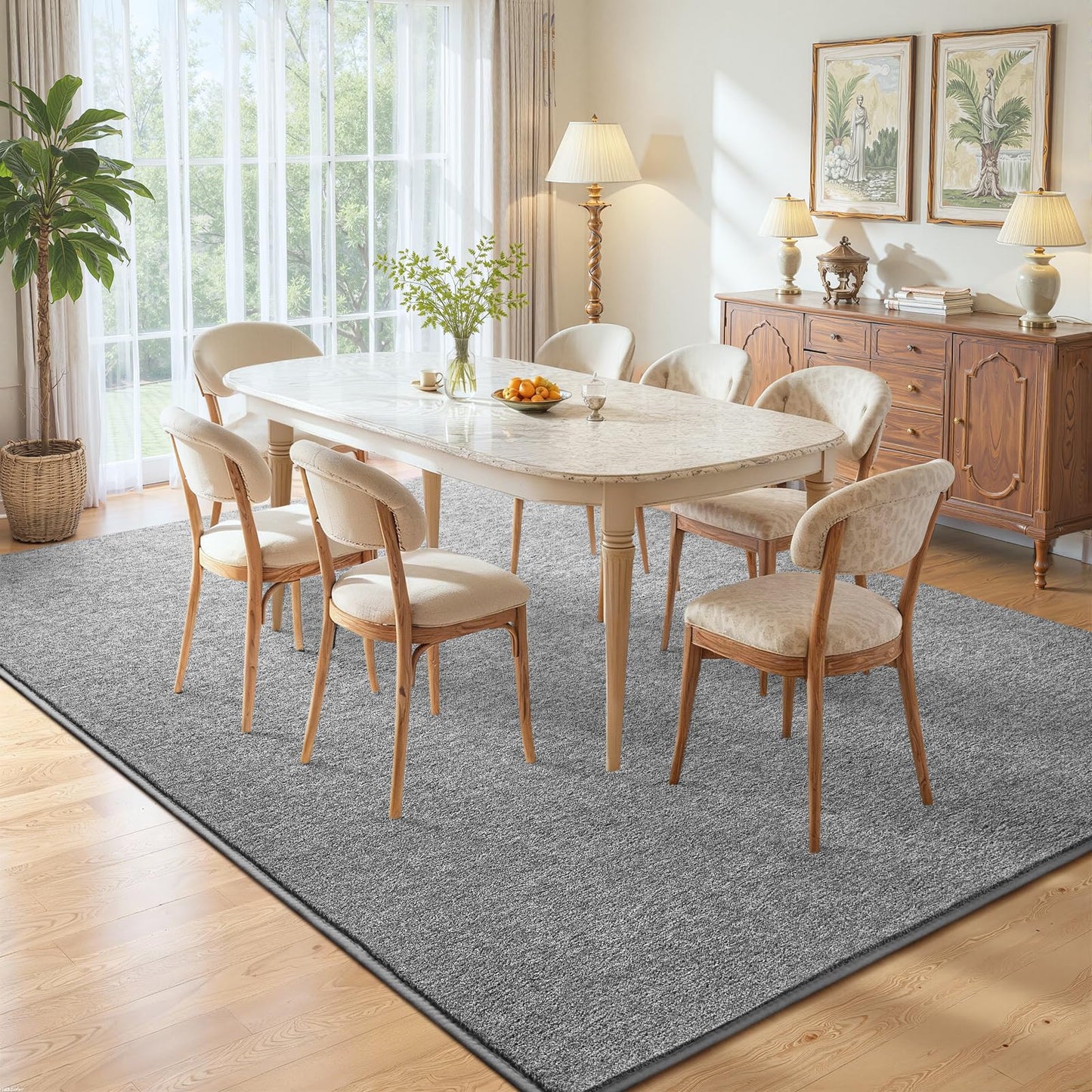 DweIke Rugs for Bedroom Living Room, 4x6 ft Grey Area Rug, Washable Memory Foam Indoor Carpet, Modern Non-Slip Ultra Soft Carpets for Kids Boys Girls Adults Nursery Dorm Home Decor
