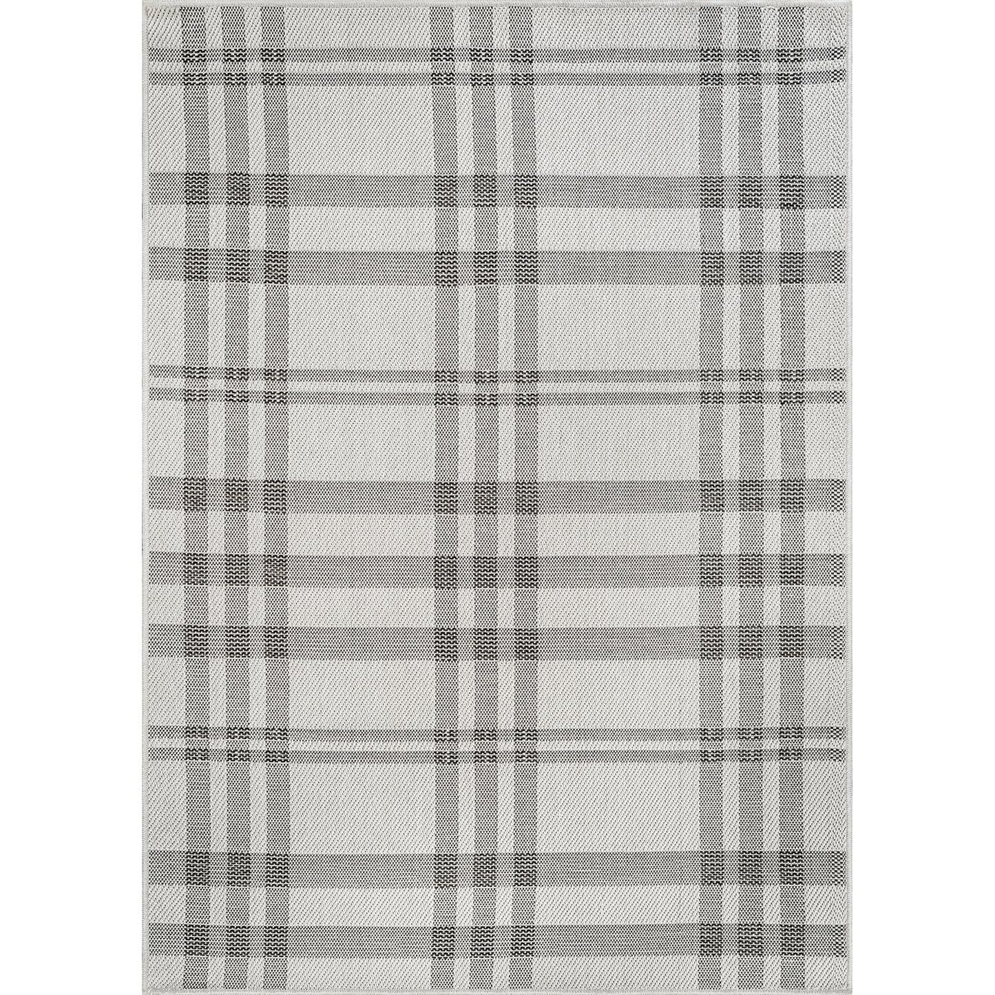 CAMILSON Easy Jute Rug 10x14, Indoor Outdoor Off-White Color Fiber Area Rugs for Living Room Patio and Dining Room Rug, Checkred Boho Woven Design, Easy-Cleaning, Washable Outside Carpet (10 x 14)