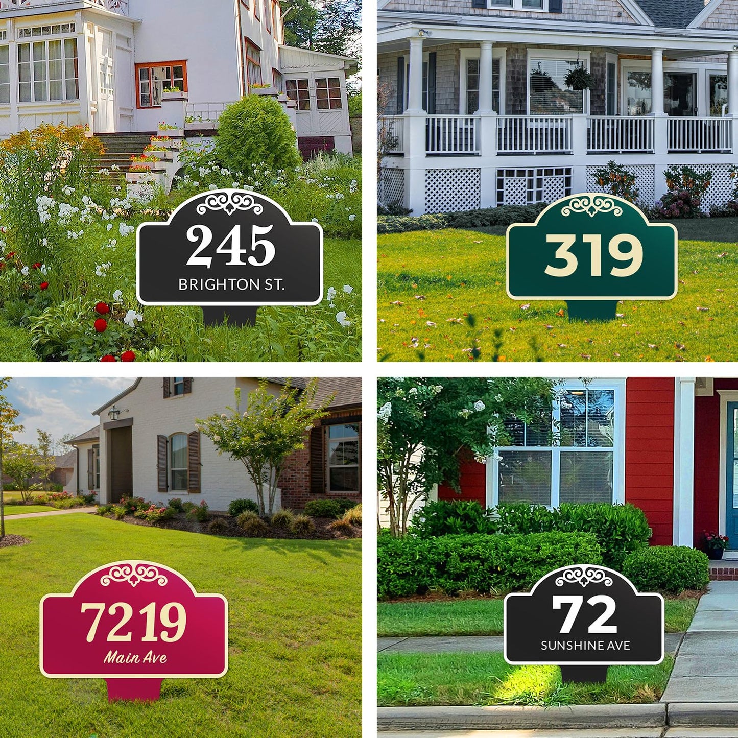 Custom House Address Yard Sign, Lawn Arch Address Plaque, Personalized House Numbers For Christmas Outside, 12x15 Inches, Aluminum Composite Made in USA by Sigo Signs