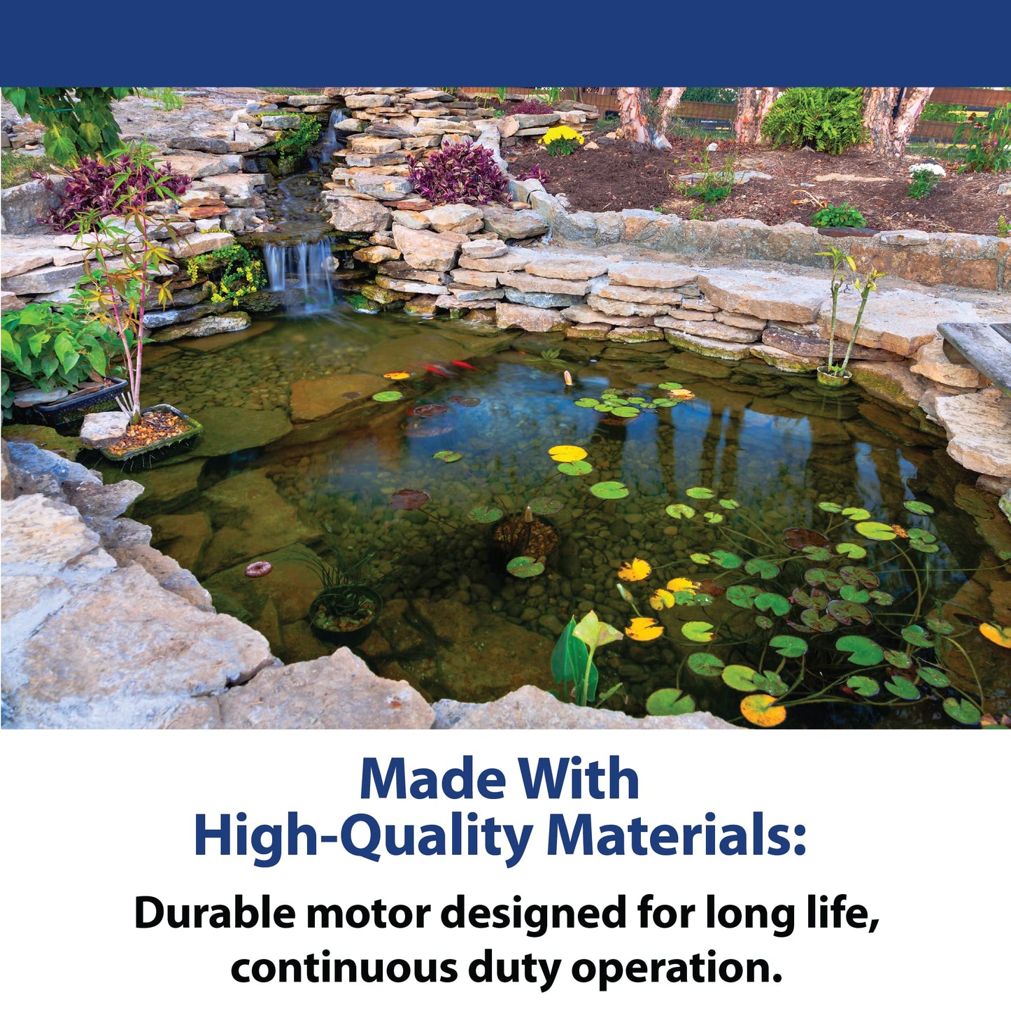 The Pond Guy RapidFlo Submersible Outdoor Water Pump, Perfect for Ponds, Waterfalls, Streams, Hydroponics & Pondless Features, Easy Install, Energy Saving, Quiet, Powerful Flow, Asynchronous, 4000 GPH