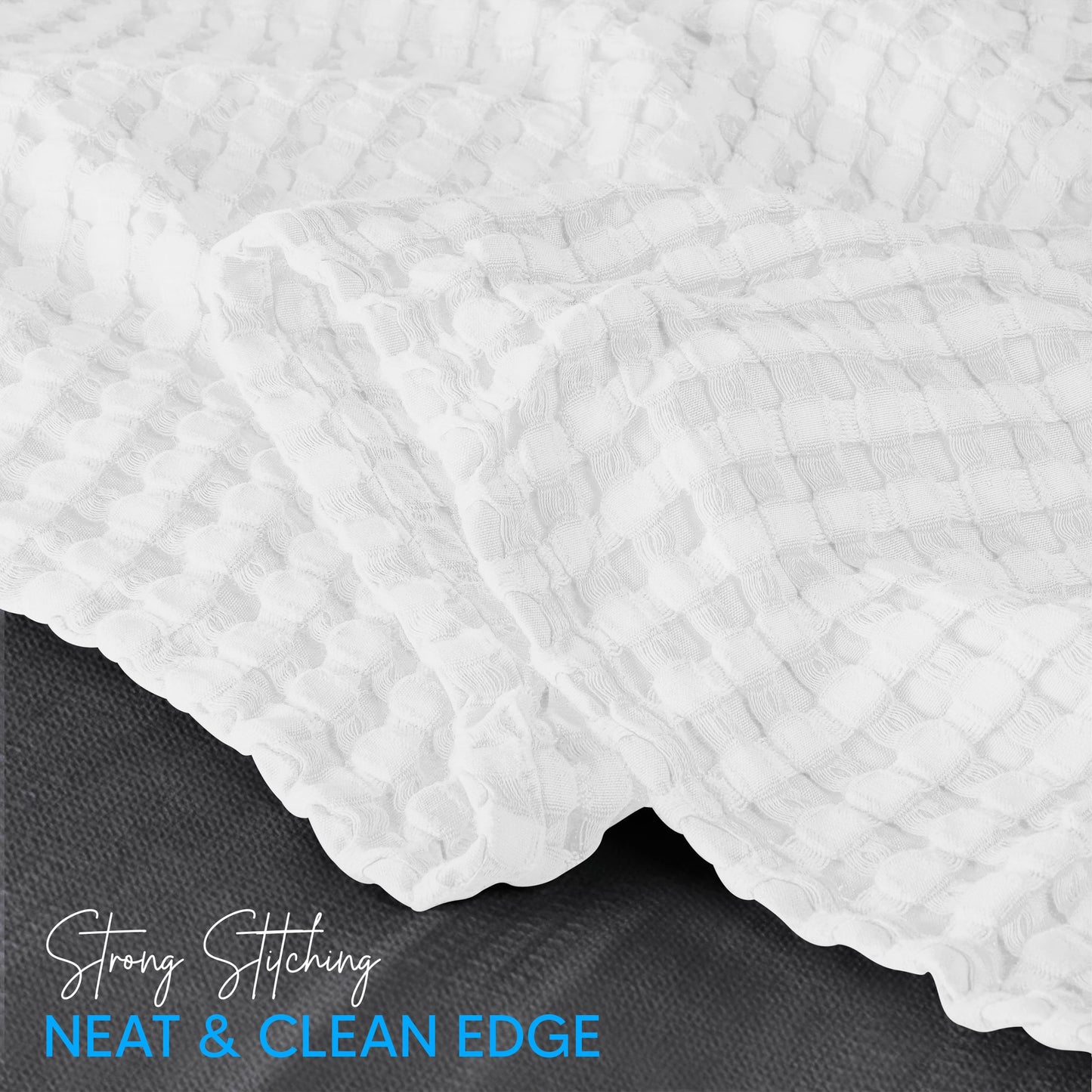 Utopia Bedding 100% Cotton Waffle Weave Blanket Queen Size for Bed - Lightweight, Breathable Summer Blankets Soft and Cozy, Gift for Mother’s Day Home Decor (White, 90x90 Inch)