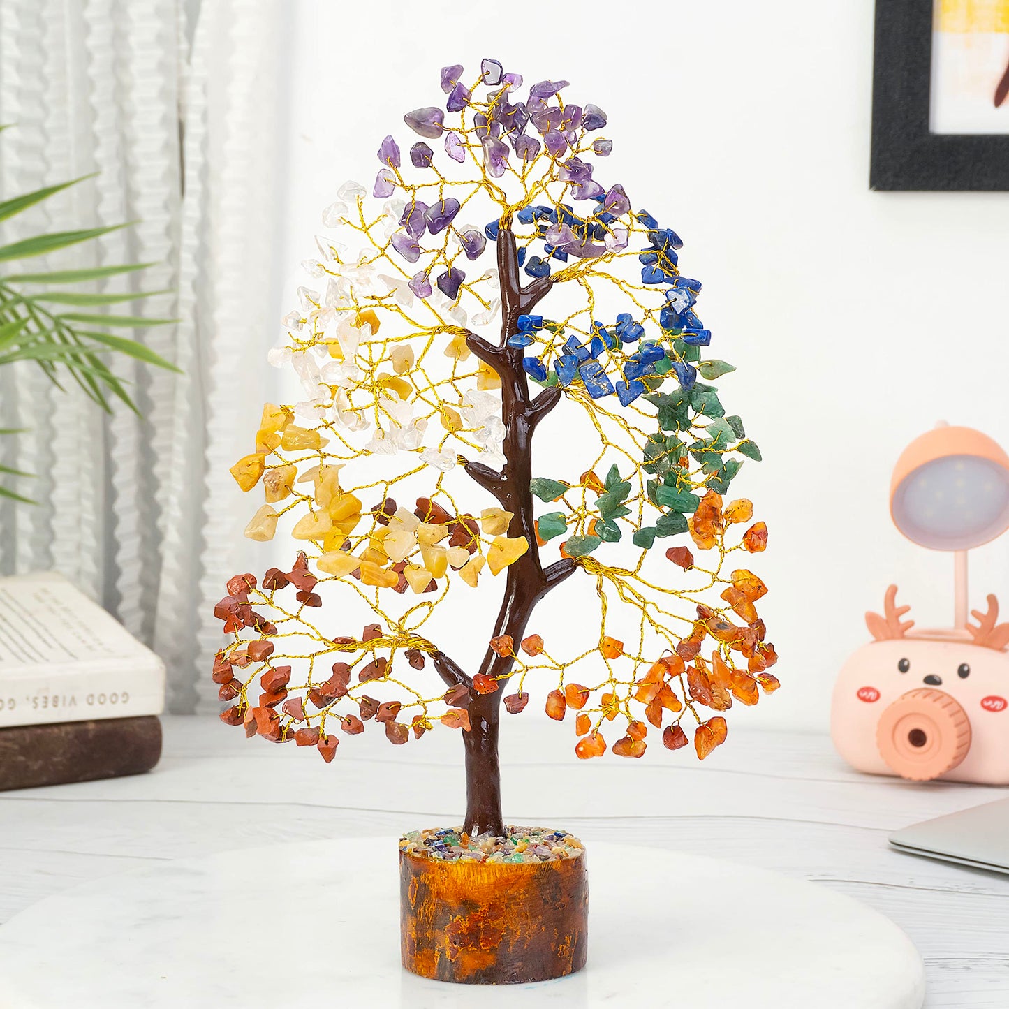 Crocon® 7 Chakra Crystals Tree of Life Birthday Gifts for Women, Men & Friends | Home & Office Decor, Money Tree Healing Crystals Gift | Mom Gift Ideas Housewarming Gifts New Home Sister & Dad