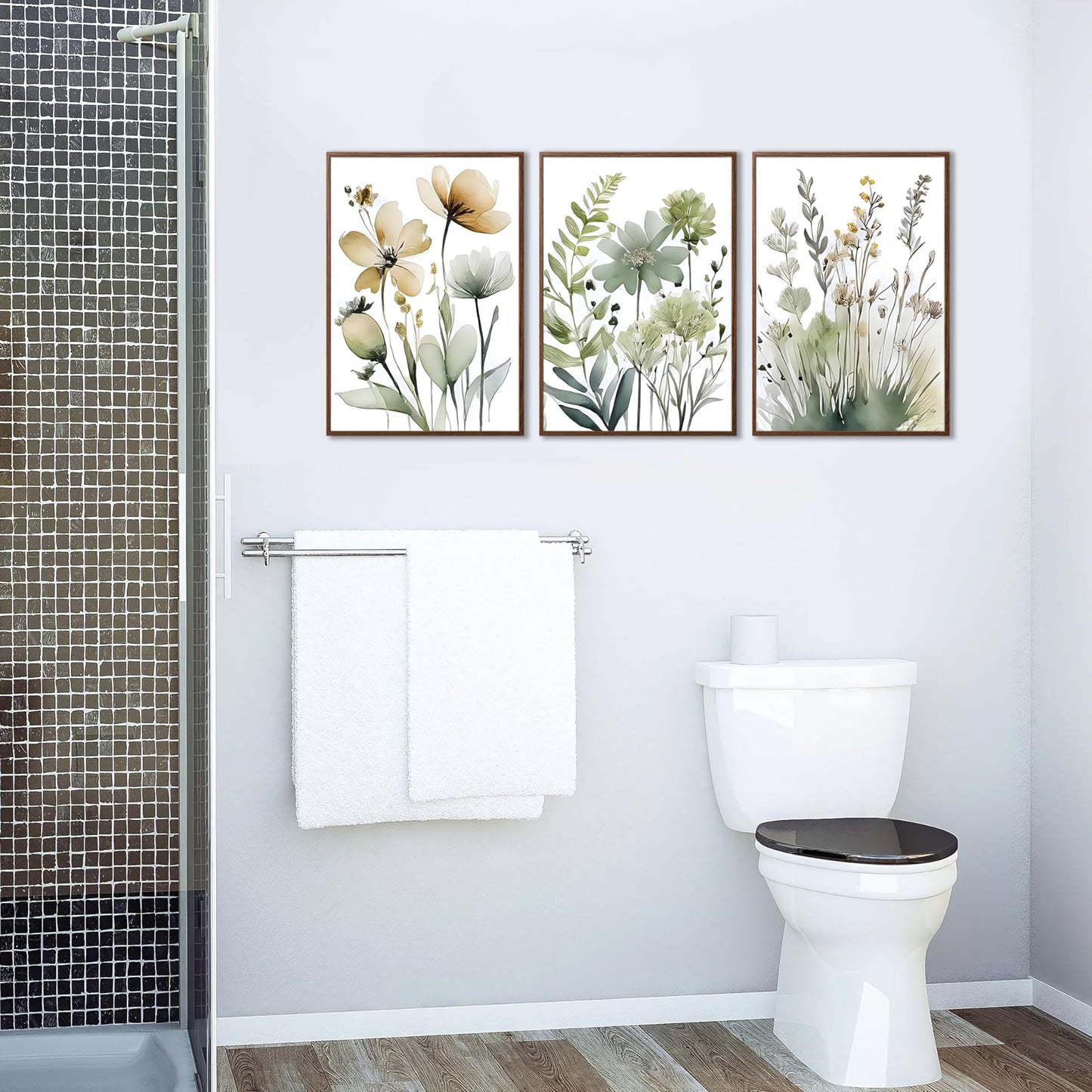 tgguytiy Sage Green Botanical Posters Set of 3 – Boho Floral Wall Art Prints, Minimalist Flower Artwork for Bedroom, Bathroom, Living Room, Aesthetic Plant Pictures Home Decor 24x16 Inch Unframed