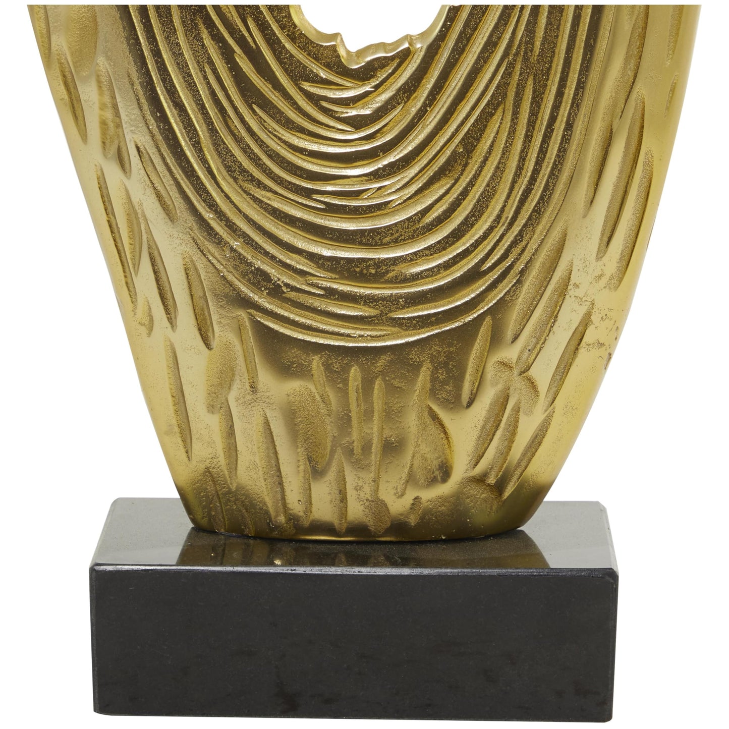 Deco 79 Aluminum Metal Abstract Decorative Sculpture Teardrop Home Decor Statue with Black Base, Accent Figurine 15" x 5" x 50", Gold