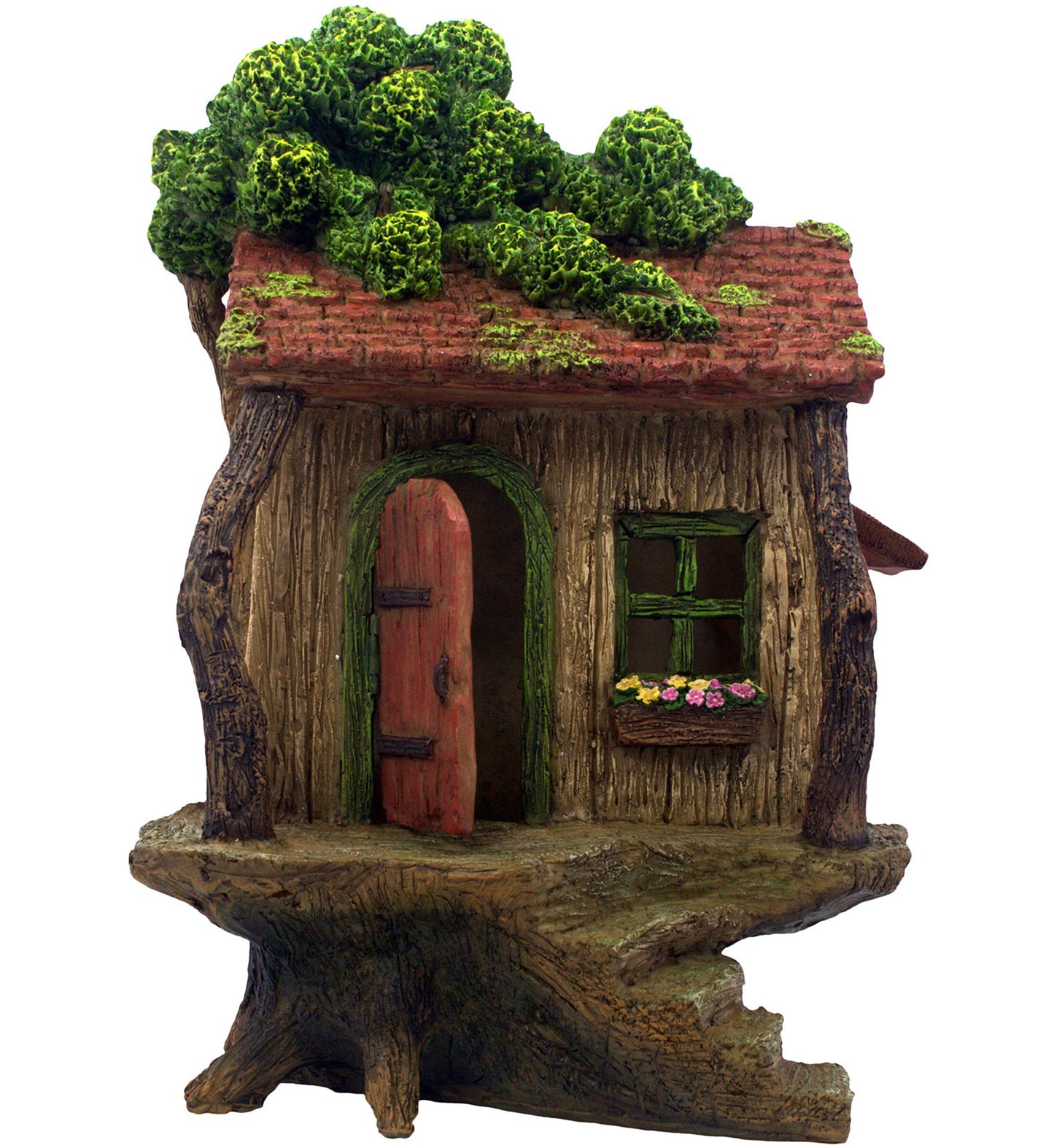 PRETMANNS Fairy Garden House – Fairy House for Outside – 9” High Treehouse with Door that Opens – Sturdy Fairy Garden Building – Lovely Miniature Garden Accessories Supplies