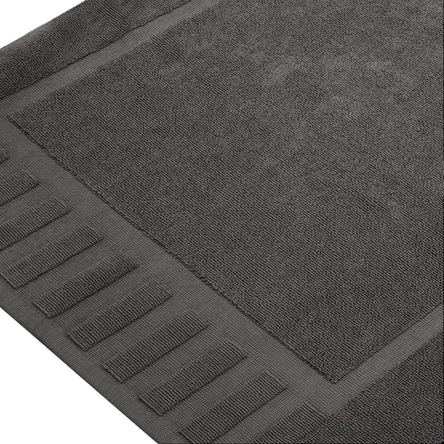 White Classic Luxury Bath Mat Floor Towel Set - Absorbent Cotton Hotel Spa Shower/Bathtub Mats [Not a Bathroom Rug] 22"x34" | 2 Pack | Charcoal