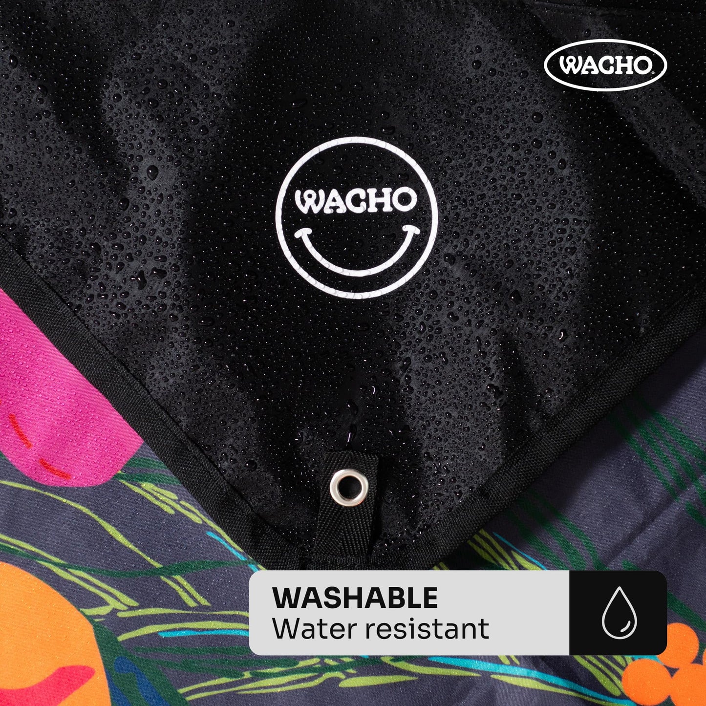 Wacho Beach Blanket Waterproof Sandproof and Picnic Blanket - Large Outdoor Blanket for Camping, Beach & Travel - Foldable Picnic Mat with Carry Bag- Beach Essentials - Hibiscus Floral