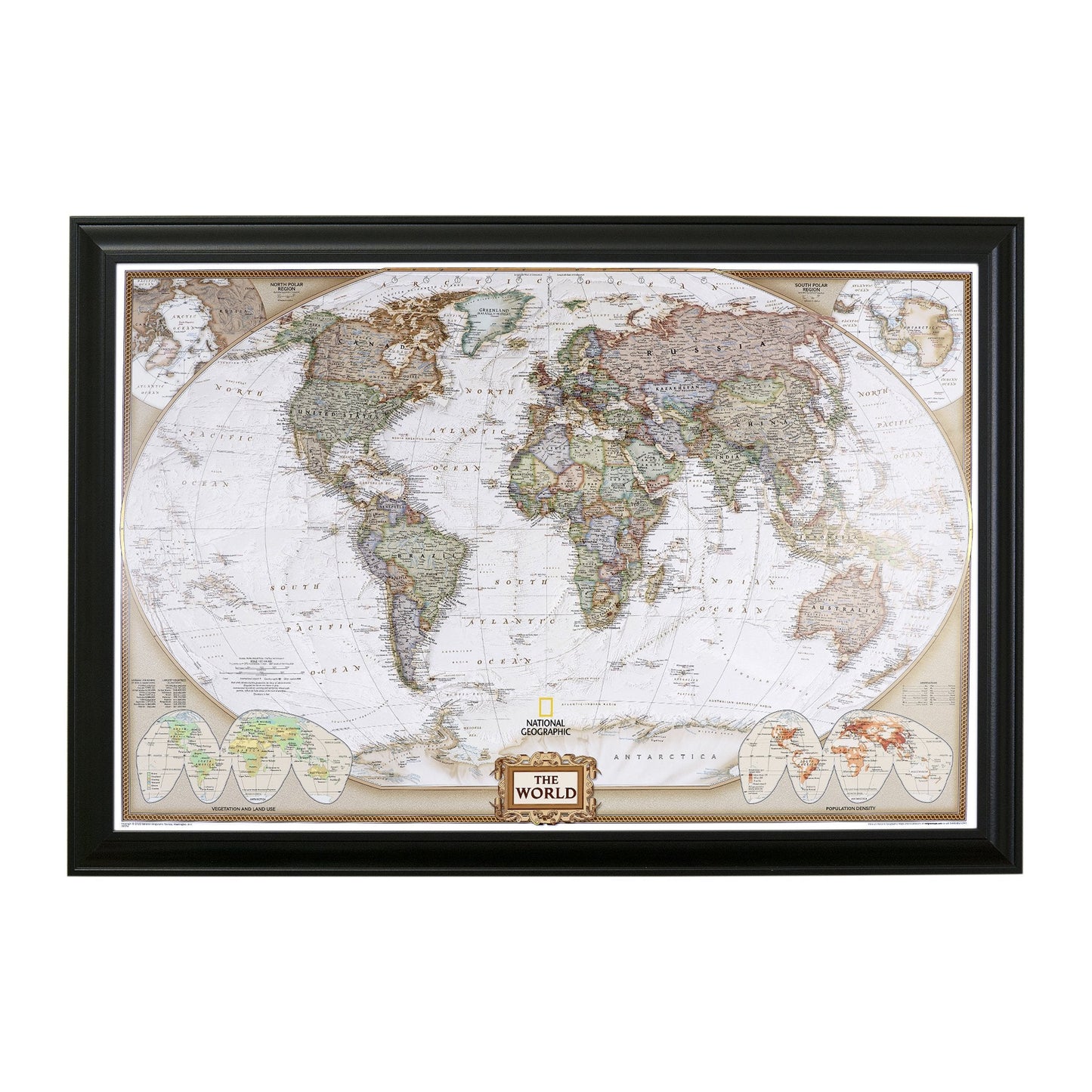 Push Pin Travel Maps Customizable Wall Art - Executive World - Black Frame - Framed Pin Map, Includes 150 Pins - Handcrafted in USA - 27.5" x 39.5"