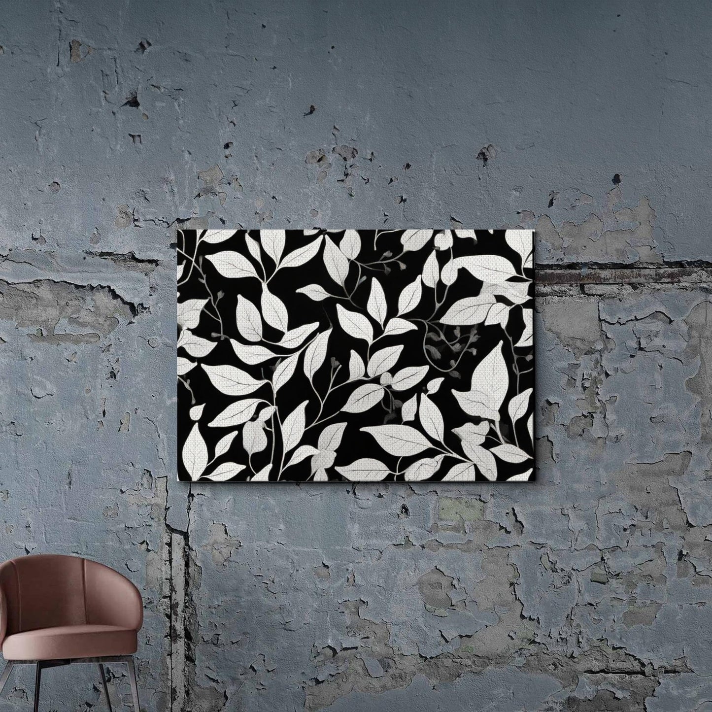 Canvas Print Scandinavian Folk Art Black and Beige Abstract Botanical Wall Art for Scandinavian Home Decor Decor Canvas, Print