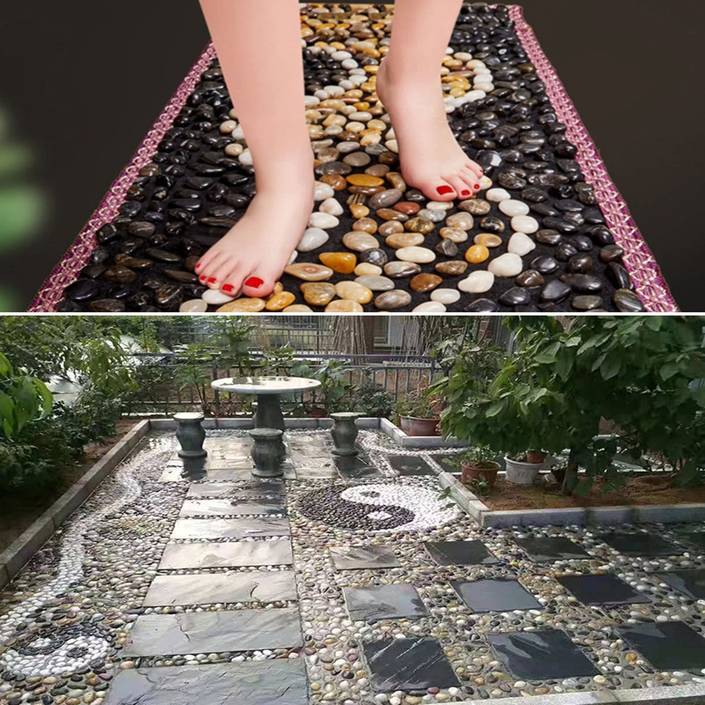 River Stones, Plants, Gardens, Landscapes, Succulents, Highly Polished Decorative Pebbles in Shapes and Sizes from 1-3 inches. (5.7LB, 1)