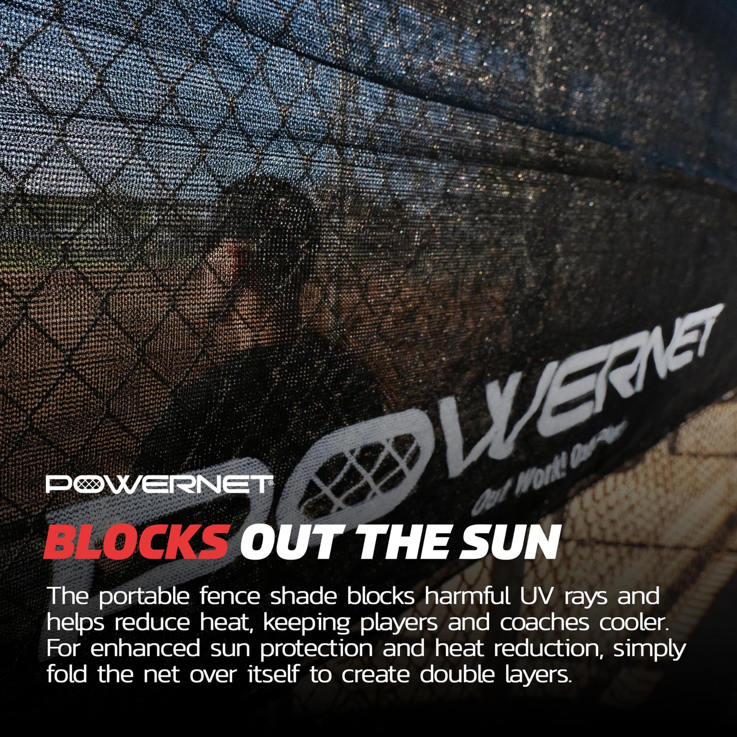 PowerNet Dugout Shade Cover, Baseball & Softball Portable Sun Shade, Outdoor Sports Sun Cover for Chain Link Fence, 18.75 FT x 7 FT