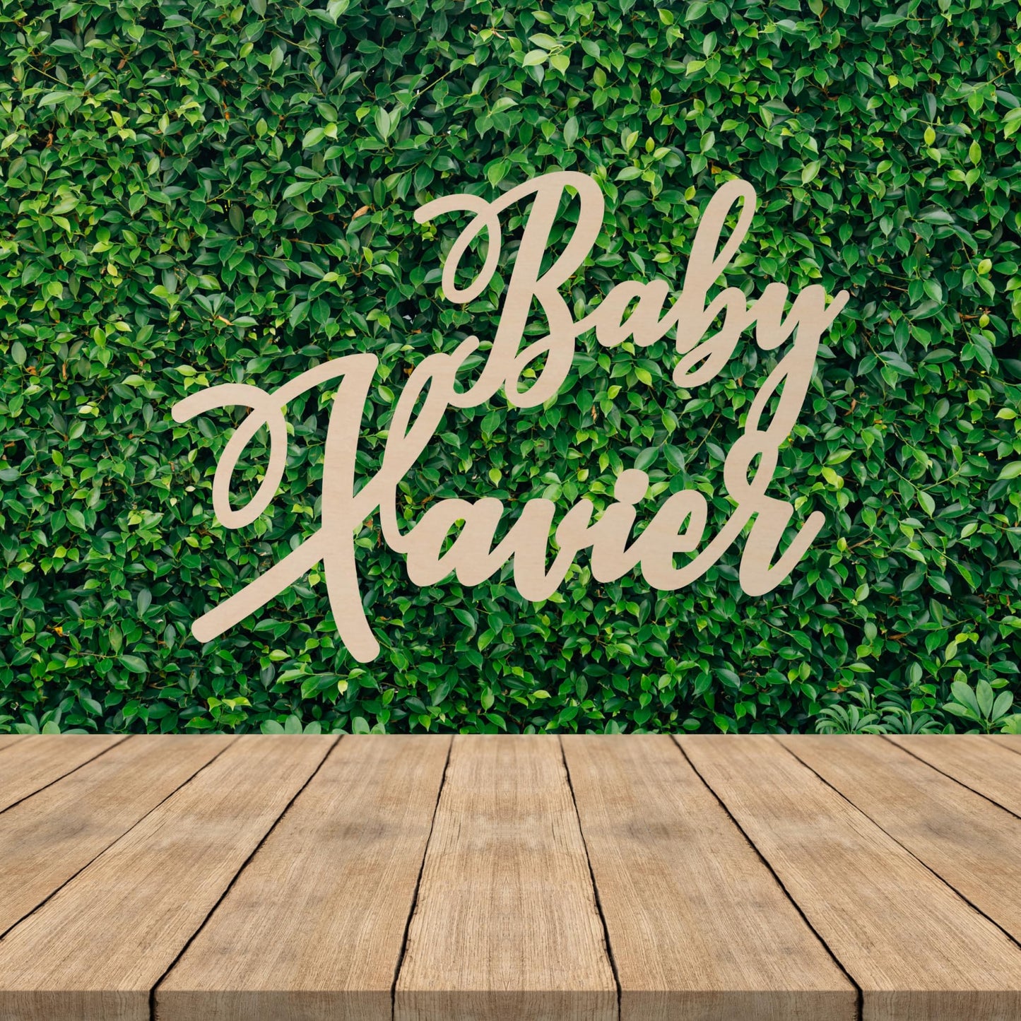 Stacked Personalized Wood Sign, Laser Cut. Select Favorite Font and Width Size, 2 lines per sign. Live Preview.