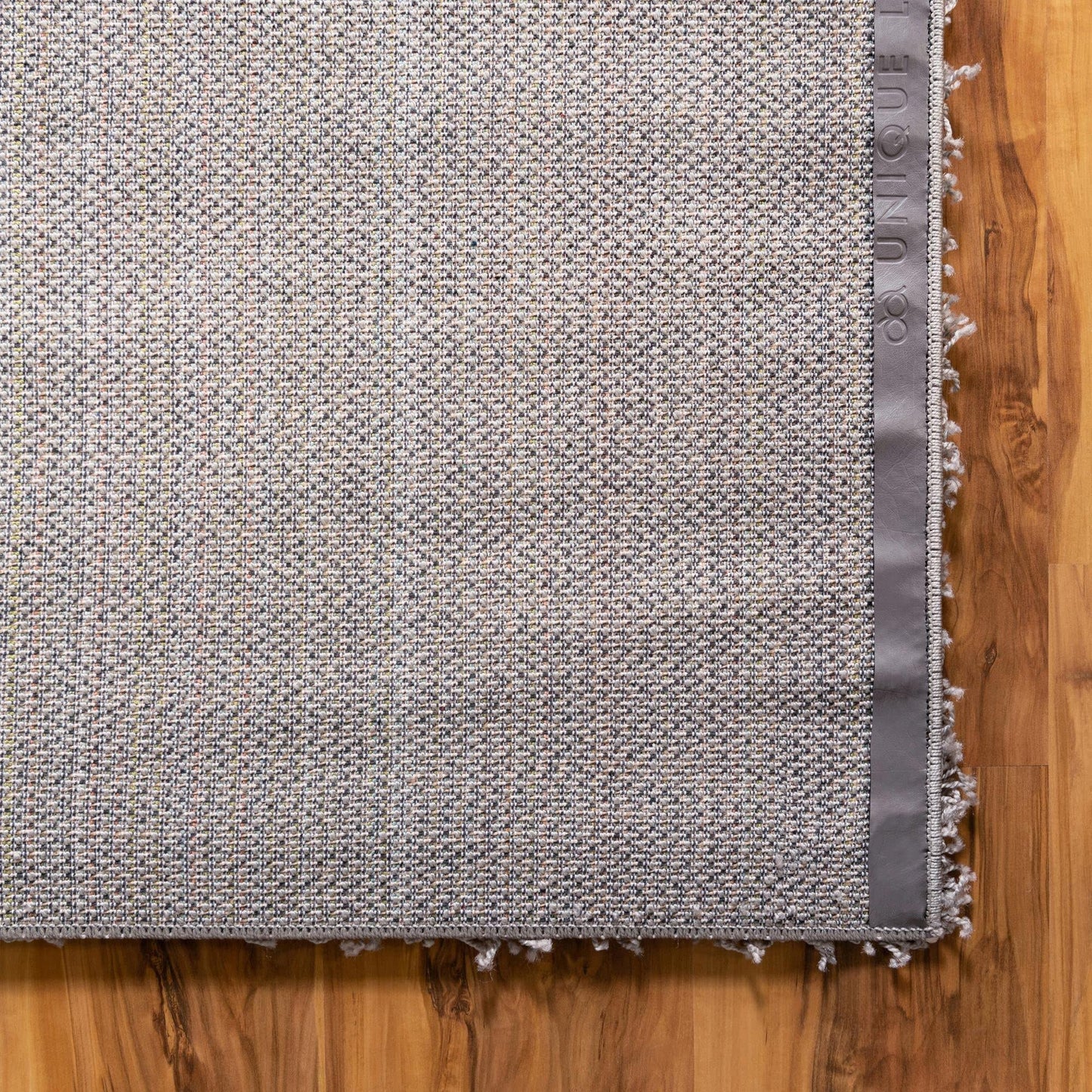 Unique Loom Solid Shag Collection Area Rug (5' 1" Square, Cloud Gray)