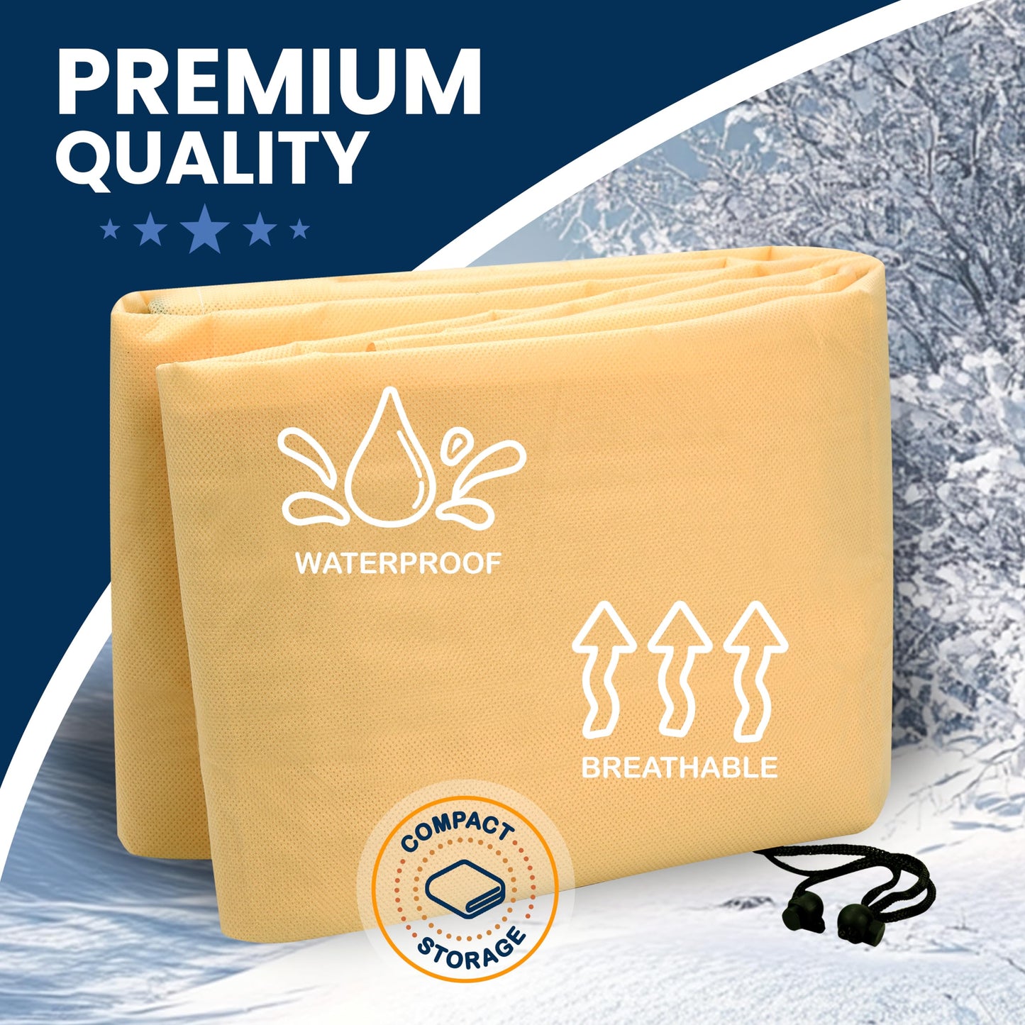 SCRUBIT Plant Covers Freeze Protection, 60 x 70 in. Frost Cloths for Outdoor Plants Fruit Trees & Shrubs with Zipper and Drawstring, Thick Winter Plant Covers - 2 Pack Tree Frost Blankets