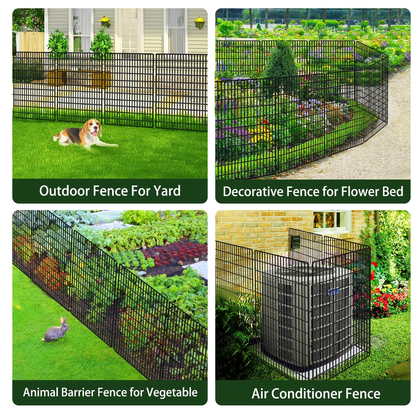 ULIOK 14 Panels Decorative Garden Fence Animal Barrier, Dog Fence Outdoor for Yard, 36 in(H) X 35.36 ft(W) No Dig Garden Fencing Outdoor, Dogs Rabbits Blocker Metal Wire Decorac Fences for Yard, Patio