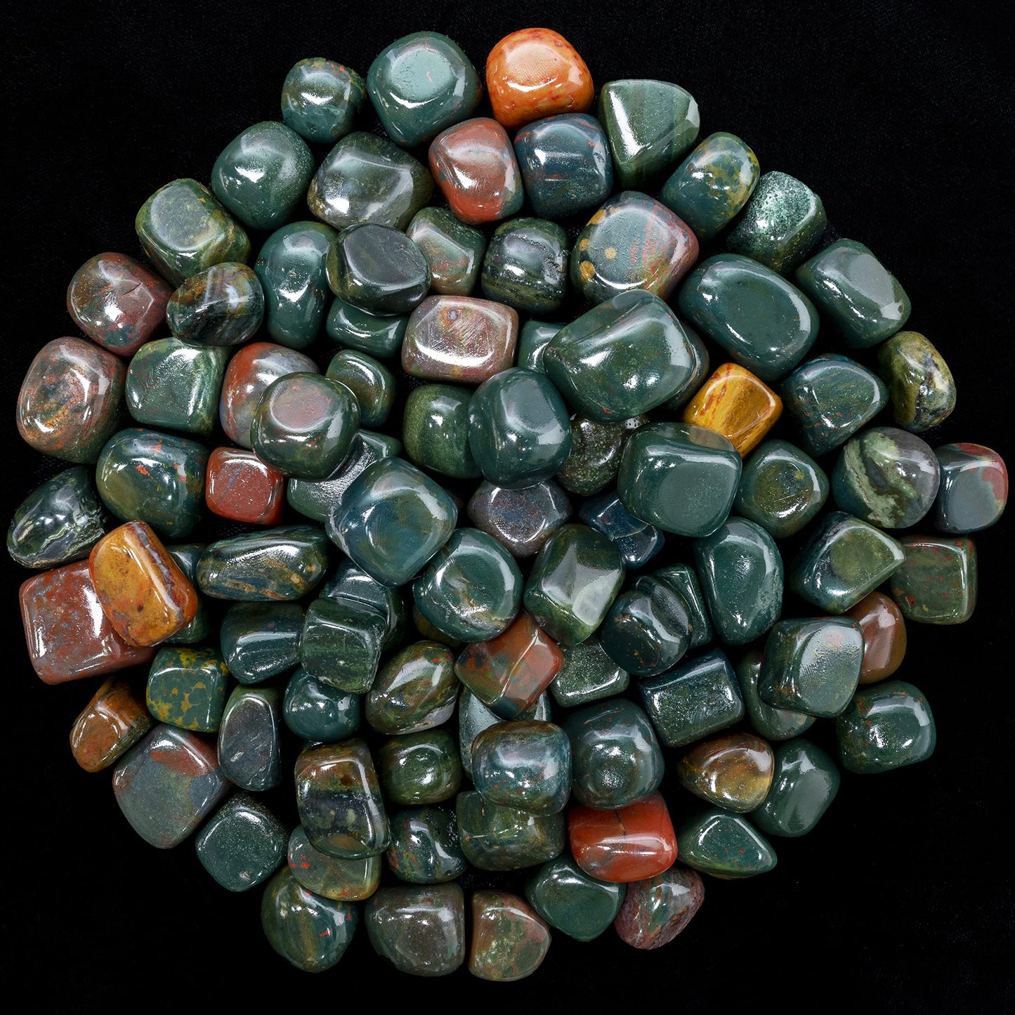 Crocon® 1LB Bloodstone Tumbled Stones and Crystals bulk 2000+ Carats Natural Crystal Kit for Reiki Healing Crystal Polished, Tumble Stones, Chakra Balancing, Reiki Gift, Home Decor Size : 2025 mm