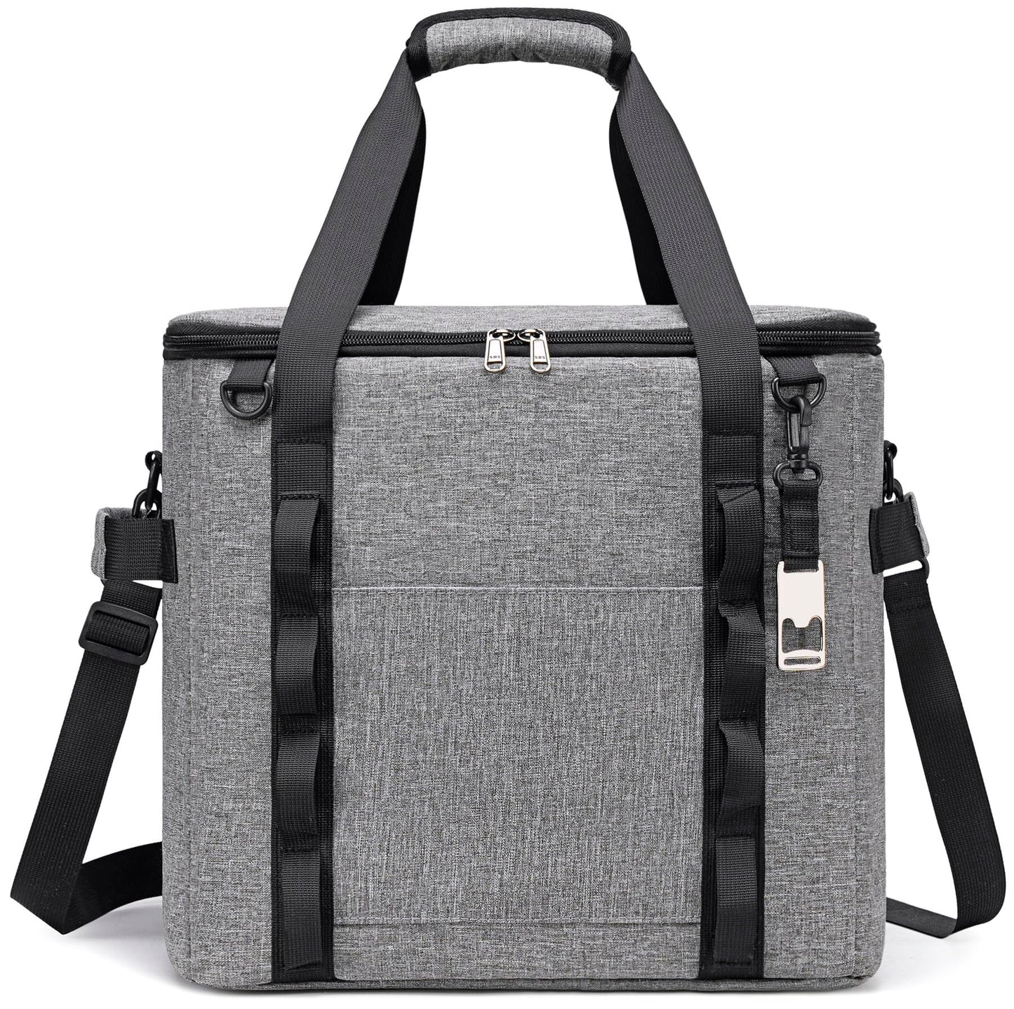 TuErcao Soft Cooler Bag, 9"x9"x9" 20 Cans Leakproof Insulated Small Ice Chest for Travel Beach Camping Picnic, Lightweight Portable Collapsible Cooler Box with Shoulder Strap for Car, Light Grey