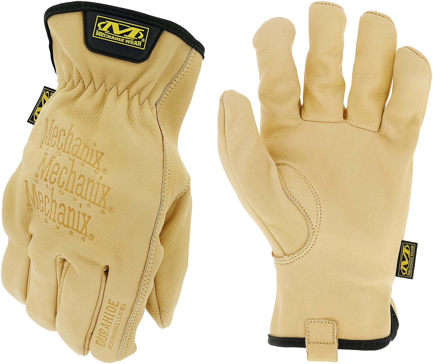 Mechanix Wear Leather Cow Driver - Breathable Leather Driver Gloves for Hand Safety - Elastic Cuff - Comfortable Fit - Water Resistant - Tan - X-Large
