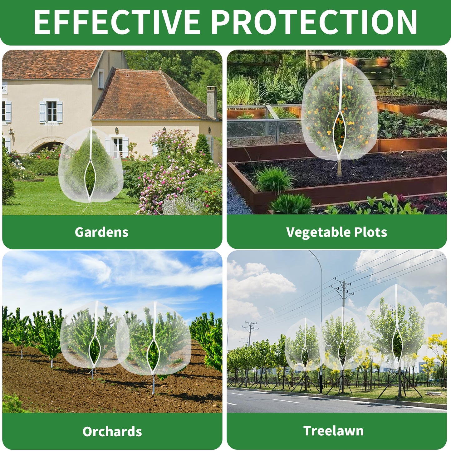 afzdby Large Garden Mesh Netting with Zipper and Drawstring,Plants Cover Protection from Anti Birds,Bugs,Cicadas,and Insects-Pest Barrier Bag for Blueberry Bushes,Tomatoes,Citrus,Fruit Tree