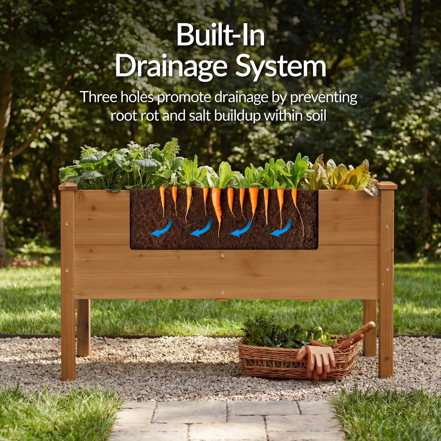 Best Choice Products 48" x 24" x 30" Raised Garden Bed with Extra Deep 16" Depth, Elevated Wood Planter Box Stand for Backyard, Patio, Balcony, Natural Fir Wood - Acorn Brown