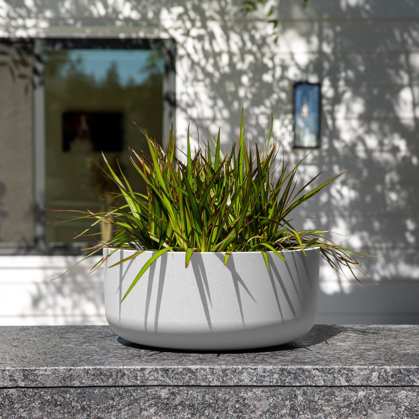 Veradek Mason Series Kona Bowl Planter - Round Planter for Indoor or Outdoor Tabletop/Balcony | Durable Plastic-Stone Composite Material | Modern Décor for Flowers, Succulents, Small Plants