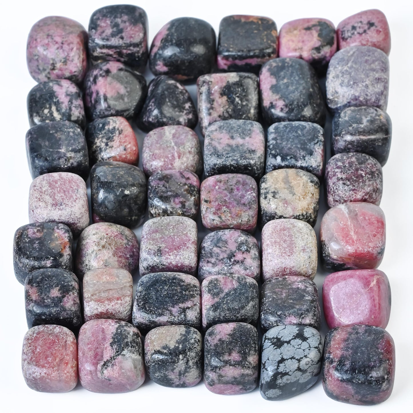 Crocon 1LB Rhodonite Crystals Tumbled Stones Bulk Set 2000+ Carats Pocket Crystal Healing Balancing Gemstones Tumbled Collection Palm Stone Good Luck Charm Gift Craft Home Decor Size: 20-25 mm