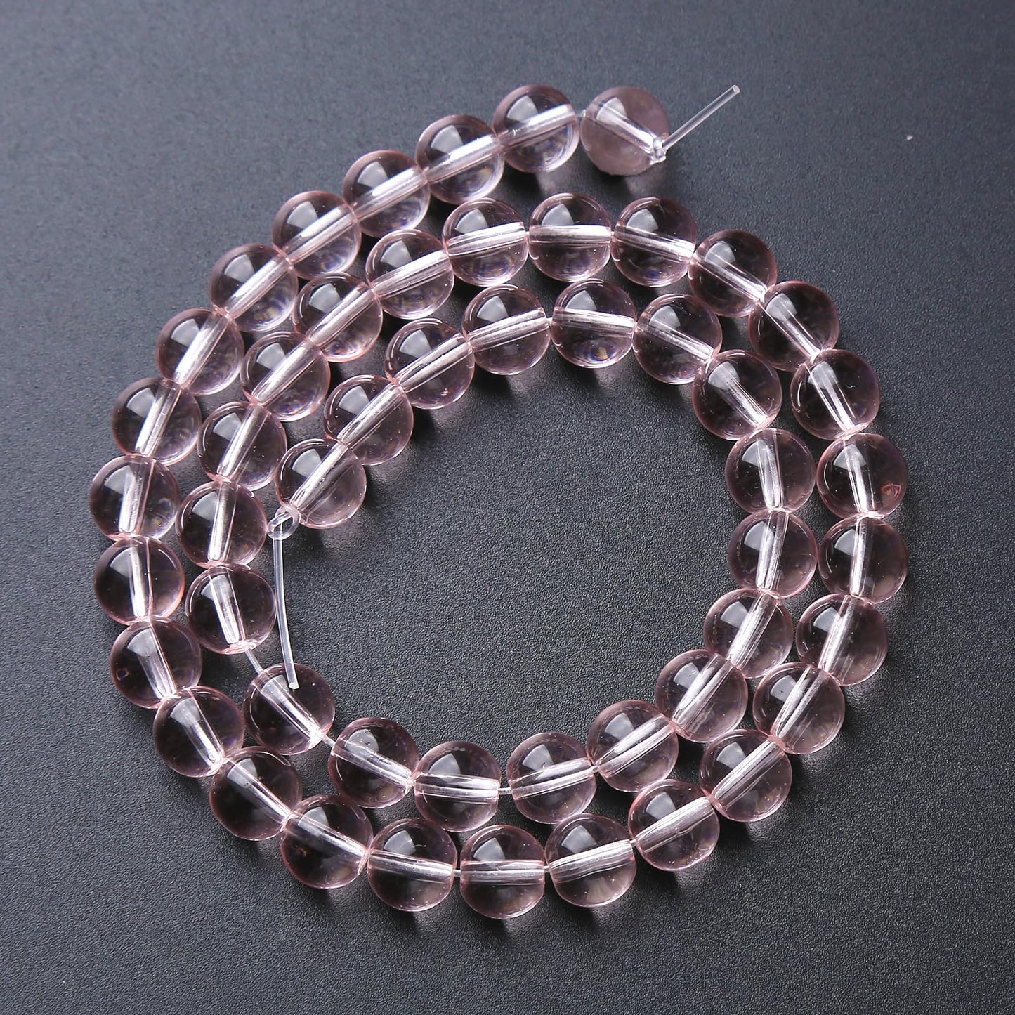 ZXYMLZI 36pcs 10mm Pink Crystal Glass Beads Round Loose Spacer Beads for Jewelry Making DIY Bracelet Necklace Healing Power Stone Beads (Pink Crystal Glass, 10mm)