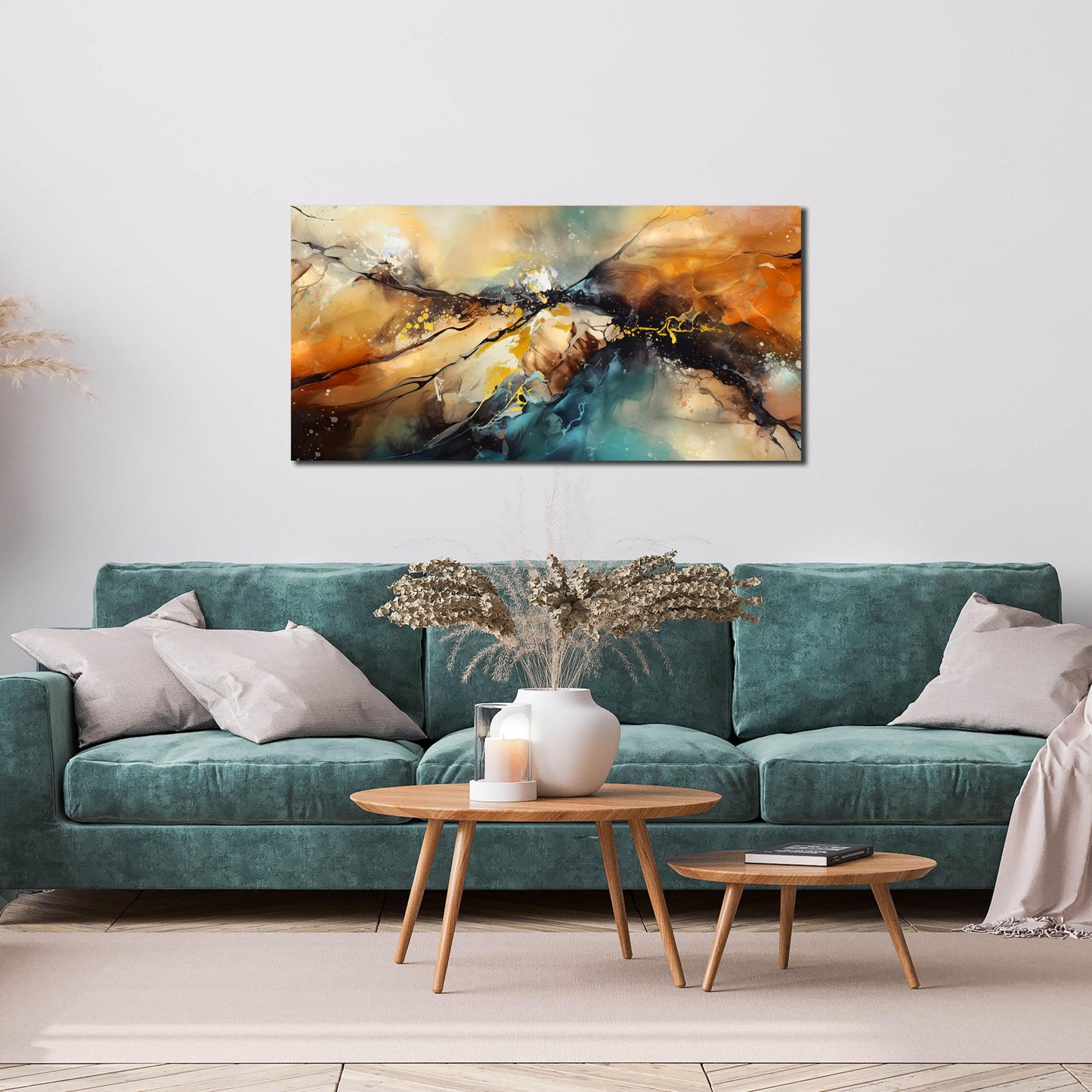 JKWALL77 Abstract Paintings Wall Art for Living Room - Modern Wall Decor for Bedroom Kitchen Room Wall Art Ready to Hang Size 20" x 40"