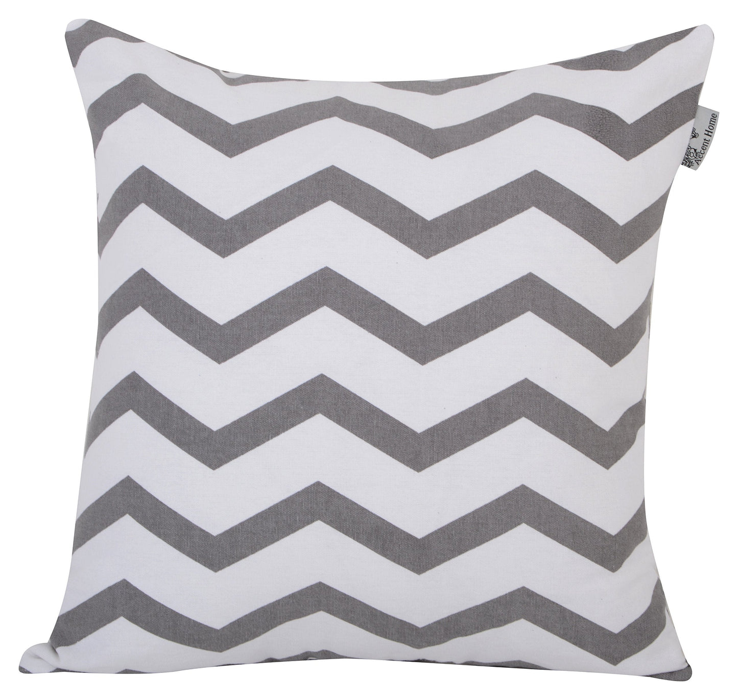 Accent Home Cotton Canvas Throw Cushion Cover Printed Both Side For Home Sofa Couch, Chair Back Seat,4pc pack 18x18" in Color Grey