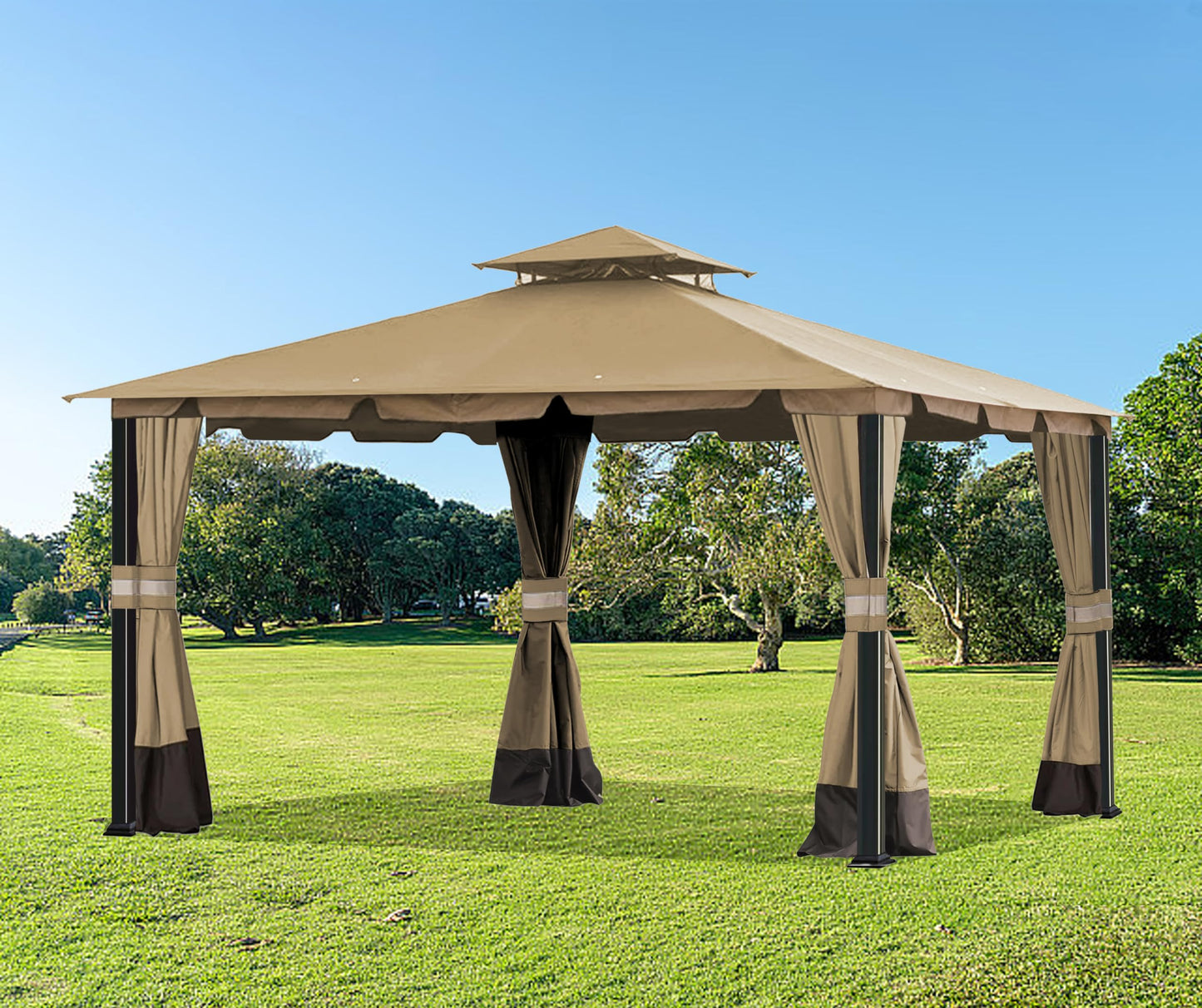 SCOCANOPY Replacement Cover Compatible with Monterey Gazebo # Model L-GZ215PST-4,(Beige)