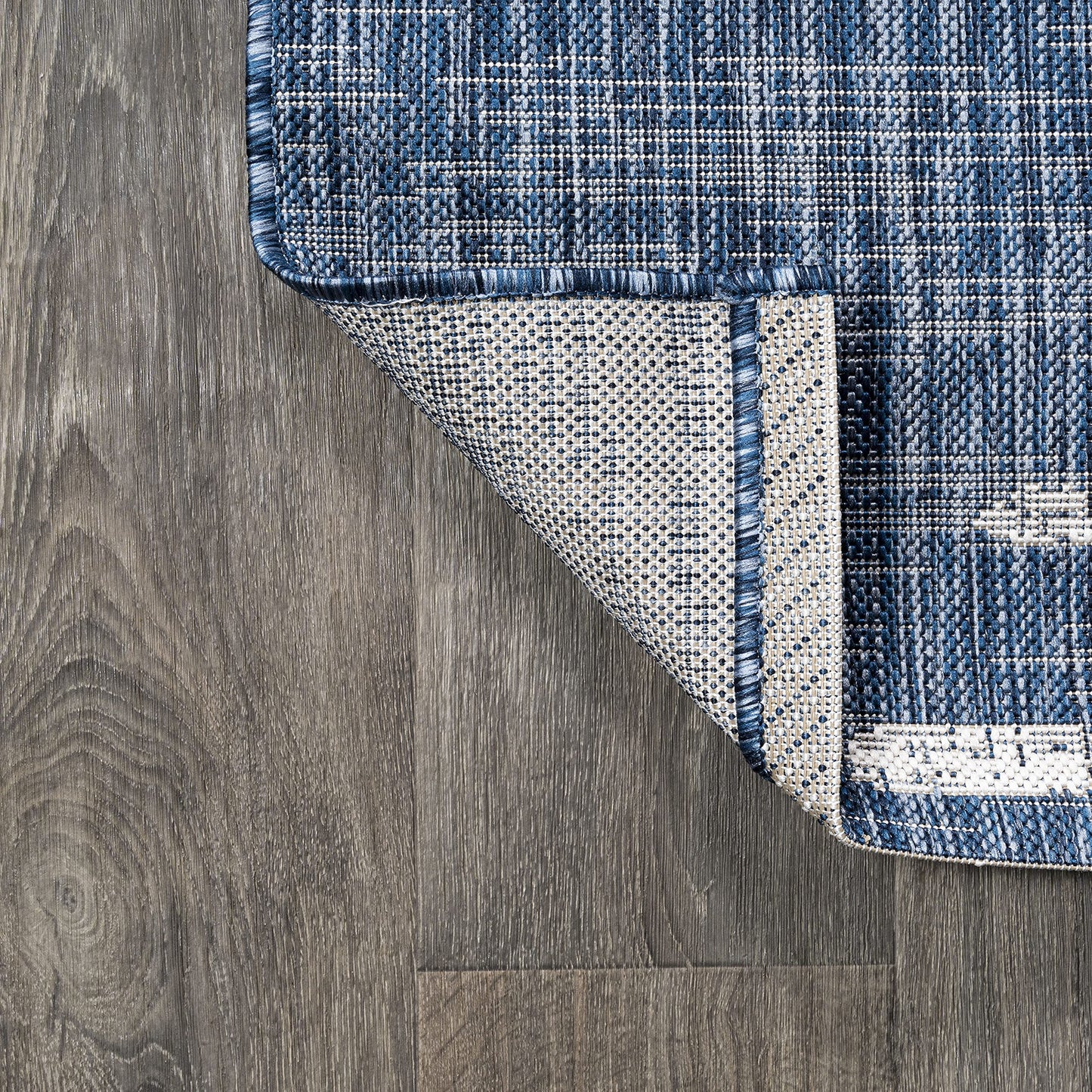 JONATHAN Y Stripe Geometric Indoor Outdoor Area Rug 4X6 Blue/Ivory, Zolak Berber for Backyard, Patio, Porch, Easy-Cleaning, High Traffic, Pet-Friendly, Non-Shedding (SMB124C-4)