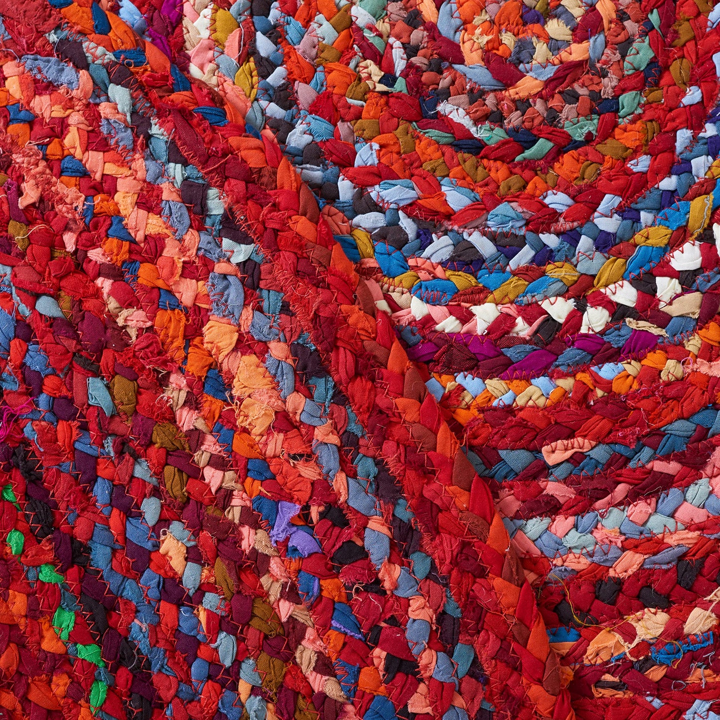 SAFAVIEH Braided Collection 3' Round Rust / Multi BRD452P Handmade Country Cottage Reversible Cotton Area Rug