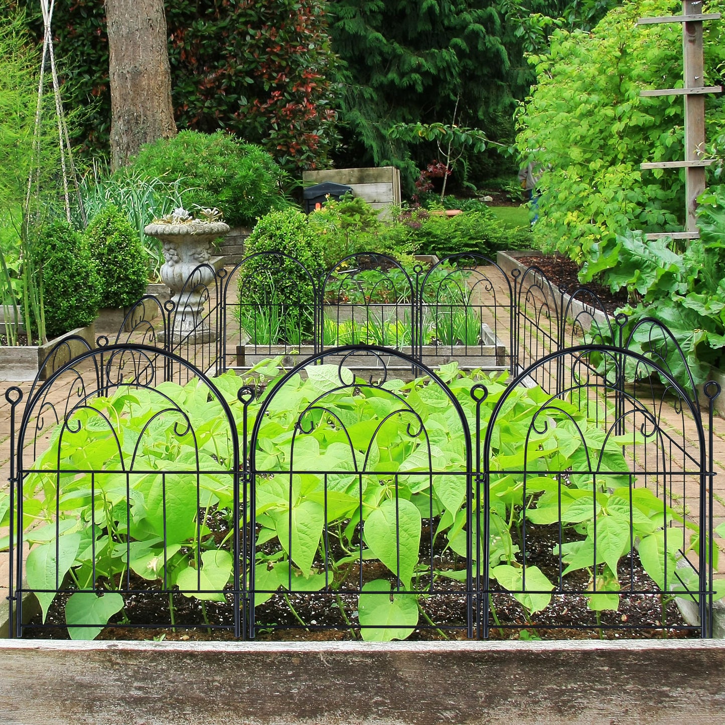 Garden Fence, 11ft(L) X 21in(H) 10 Pack Rustproof Metal No Dig Fence Panels, Garden Fencing Dog Fence Outdoor for Yard, Decorative Fences and Borders, Animal Barrier, Flower Bed, Patio