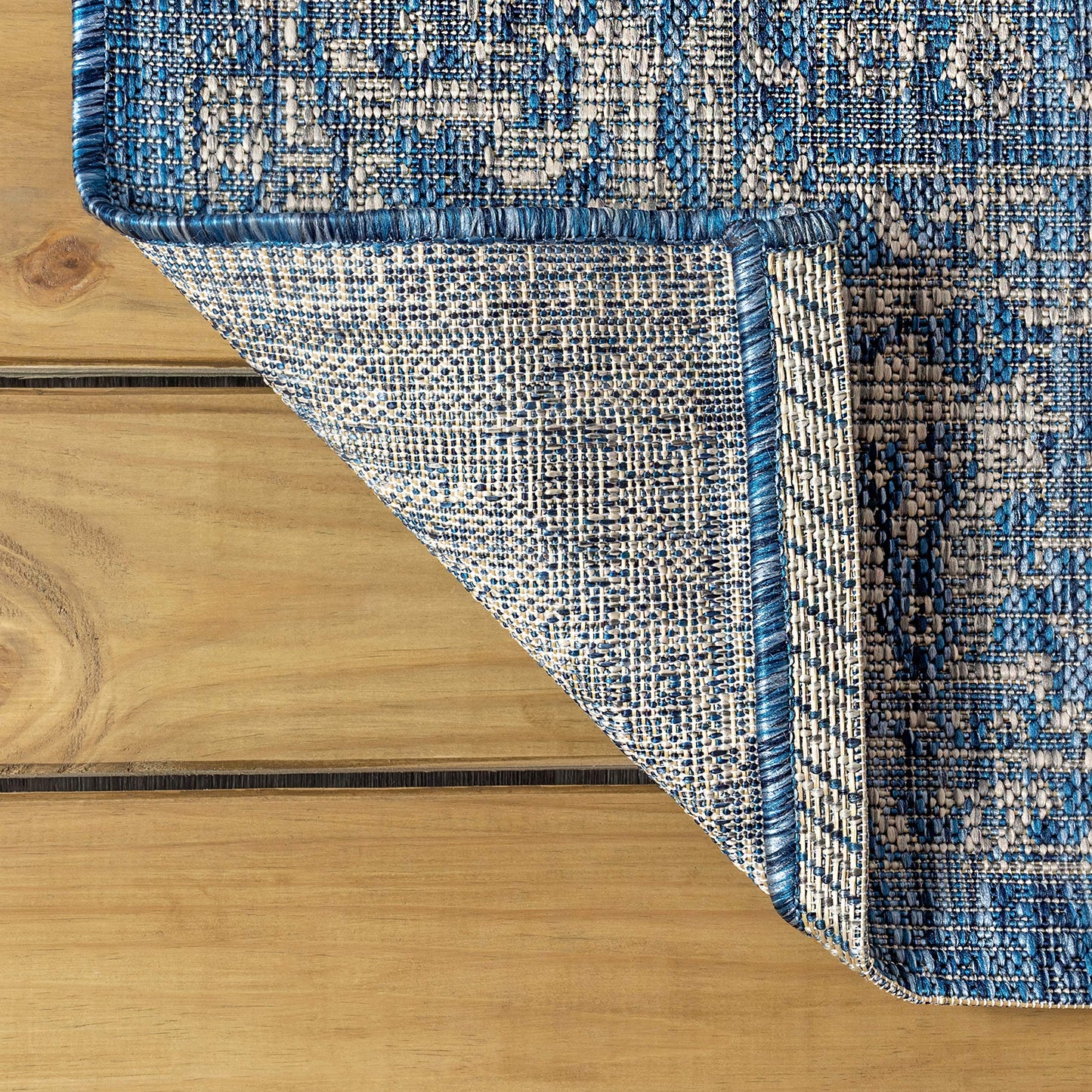 JONATHAN Y Weave Floral Indoor Outdoor Area Rug 8X10 Navy/Gray, Tela Bohemian Textured for Backyard, Patio, Porch, Easy-Cleaning, High Traffic, Pet-Friendly, Non-Shedding (SMB100B-8)