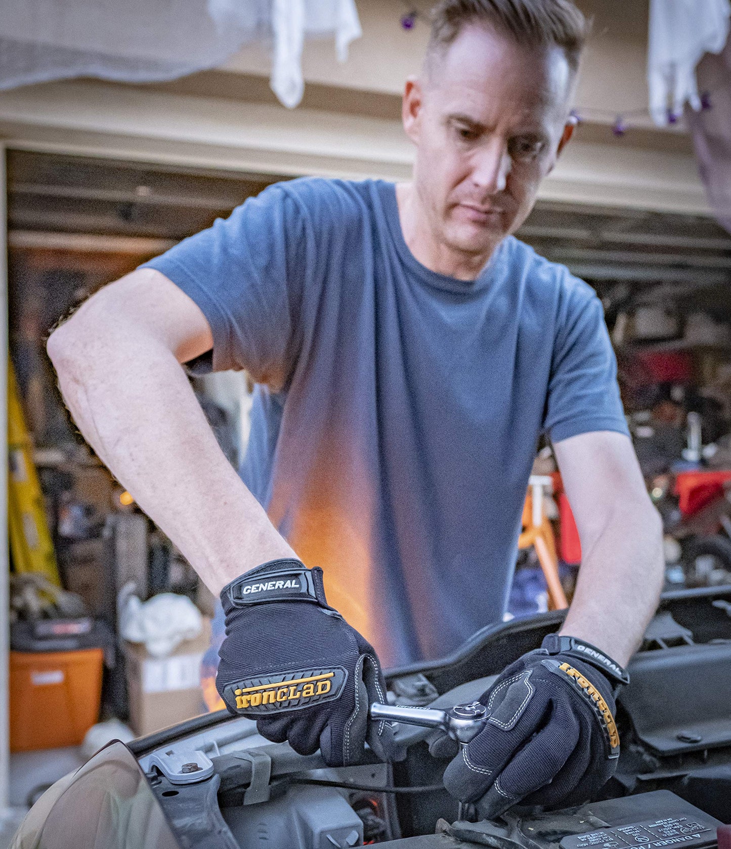 Ironclad General Utility Work Gloves GUG, All-Purpose, Performance Fit, Durable, Machine Washable, Sized Medium, (1 Pair) Black