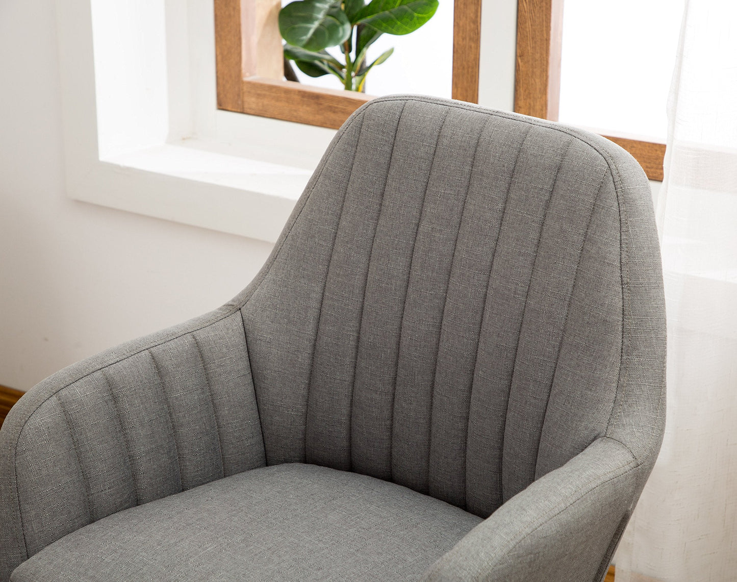 Roundhill Furniture Tuchico Contemporary Fabric Accent Chair,Arm Rest, Gray