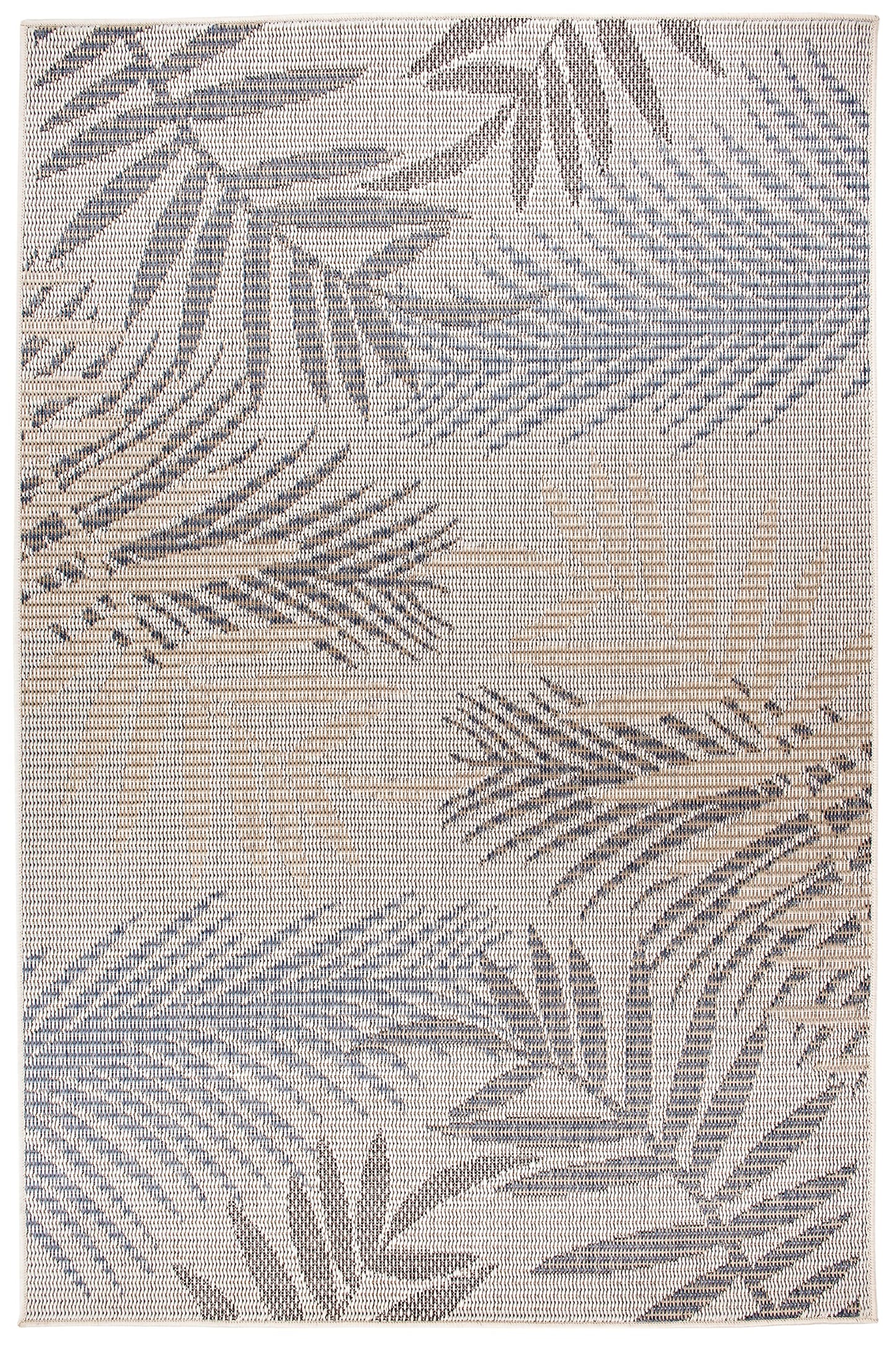 Rugshop Bahama Palm Frond Indoor/Outdoor Non-Shedding Patio Deck Backyard Area Rug 5' x 7' Cream