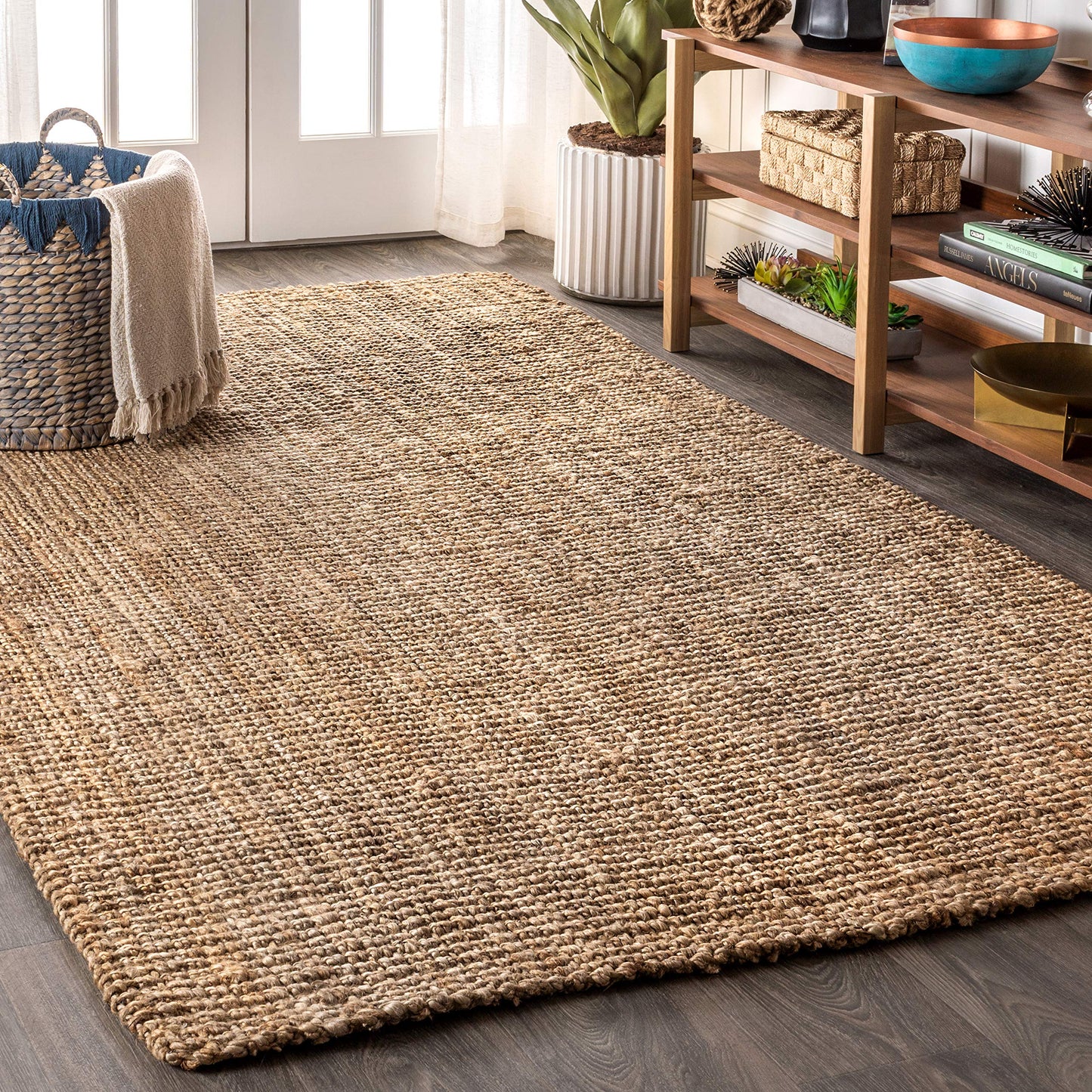 JONATHAN Y Pata Hand Woven Chunky Jute Natural Indoor Area Rug, 5x8, Bohemian, Rustic, Cottage, Easy-Cleaning for Living Room, Bedroom, Kitchen, Non-Shedding (NRF102A-5)