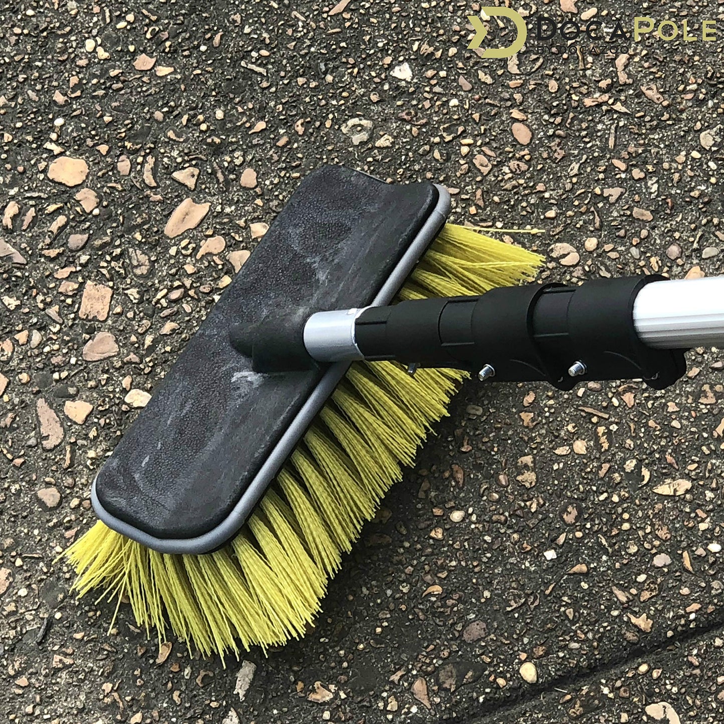 DOCA Scrub Brush Attachment for Long Handle Extension Pole - Outdoor Broom and Scrubbing Brush for House Floor, Deck, Patio, Car - Hard Brush