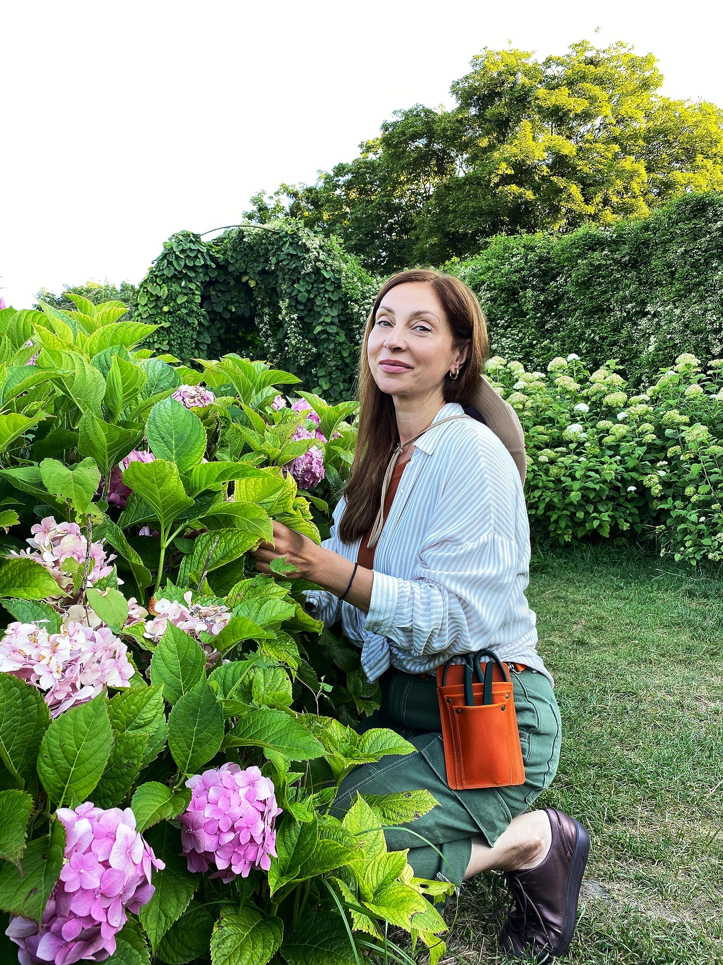 Leather Garden Tool Belt For Women - Orange Gardening Belt - Handmade Florist Tools - Gardner Belt - Best Gifts For Gardeners - Gardening Tool Belt - Florist Apron - Garden Belt For Women