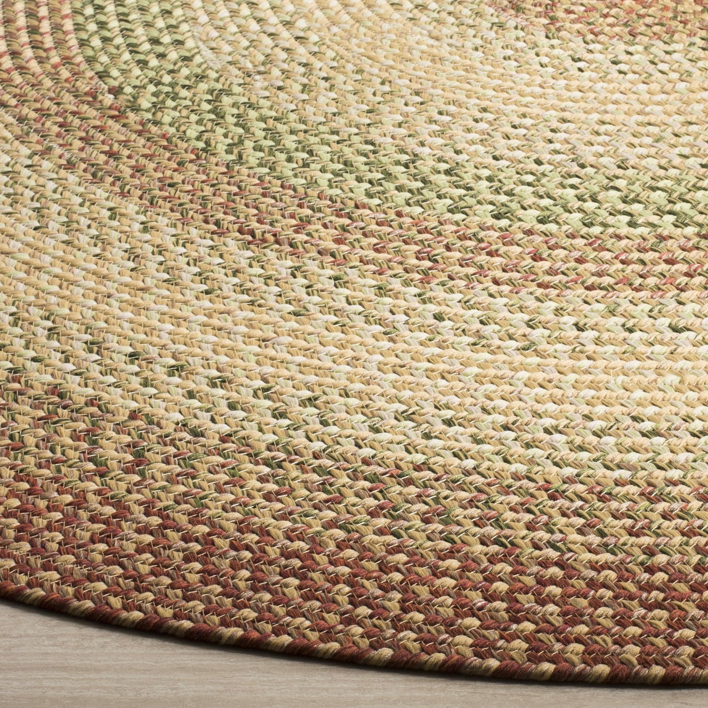 SAFAVIEH Washable Rug Outdoor Braided Collection - 5' x 8' Oval, Rust & Multi, Handmade & Reversible, Non-Shedding & Easy to Clean, Ideal for Patio, Backyard, Mudroom (BRD303A)