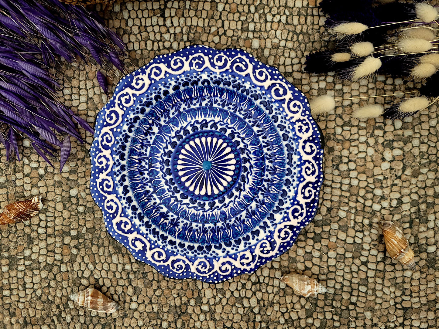Ayennur Turkish Decorative Plate Handmade Ceramic Ornament for Home&Office Wall Decor