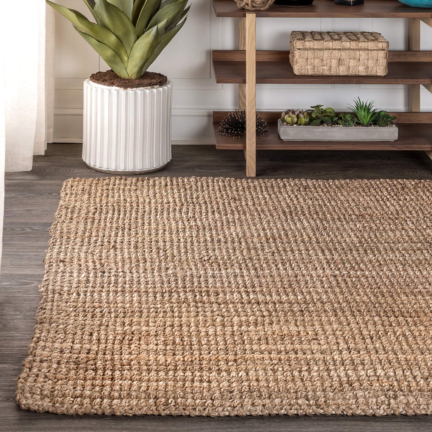 JONATHAN Y Pata Hand Woven Chunky Jute Natural Indoor Area Rug, 5x8, Bohemian, Rustic, Cottage, Easy-Cleaning for Living Room, Bedroom, Kitchen, Non-Shedding (NRF102A-5)