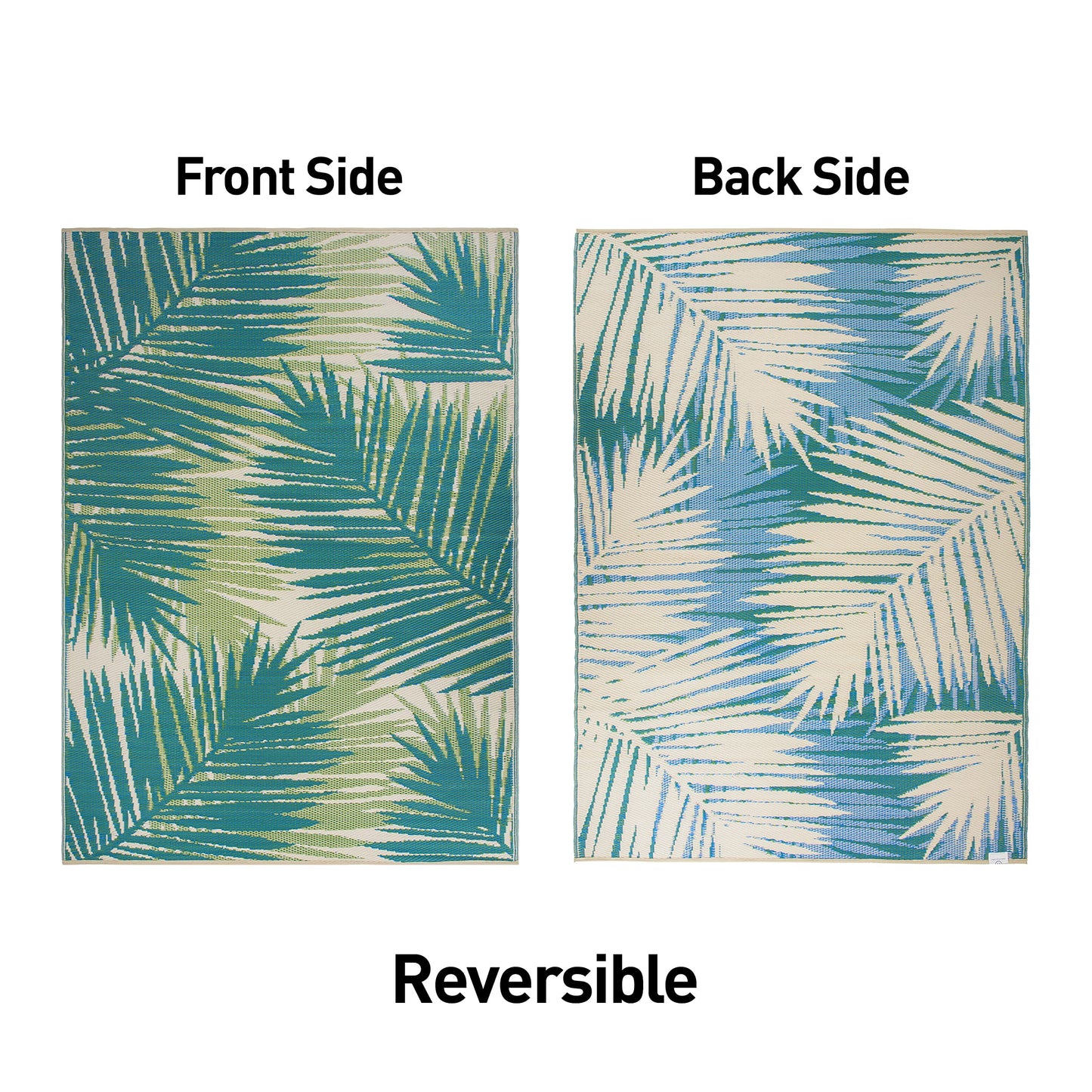 Rugshop Tropical Floral Reversible Crease-Free Waterproof Premium Recycled Plastic Outdoor Rugs for Patio,Backyard,RV,Deck,Picnic,Trailer,Beach,Camping Green 3' x 5'