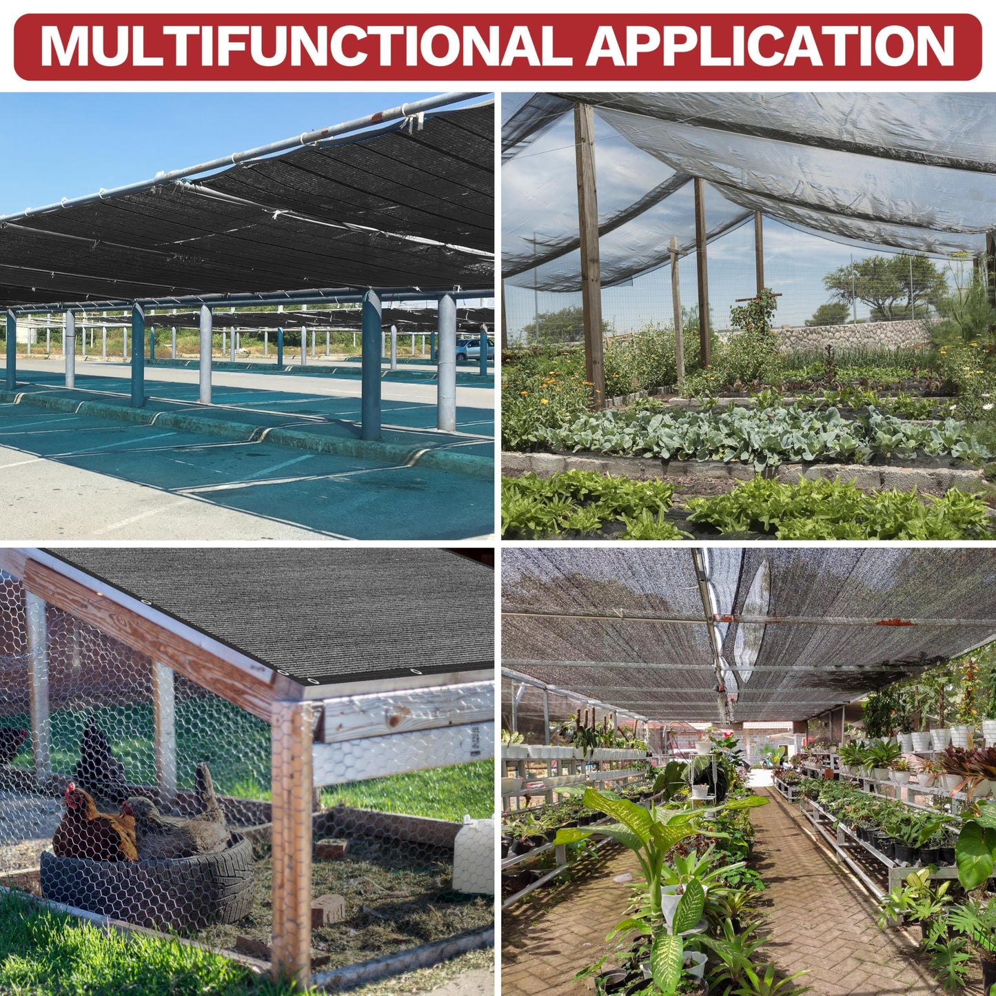 ShadeMart 50% Shade Cloth for Plant, Black 10FT x 10FT Outdoor Shade Tarp, Shade Cover with Upgrade Grommets and Zip Ties, Netting Sunblock Net for Vegetables Flower Garden Greenhouse, We Custom Size