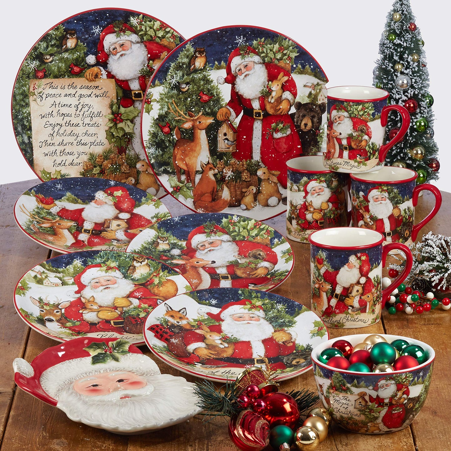 Magic of Christmas Snowman 16-Piece Holiday Dinnerware Set – Service for 4 – Cheerful Winter Plates, Mugs & Bowls for Family Meals, Holiday Gatherings & Festive Table Settings