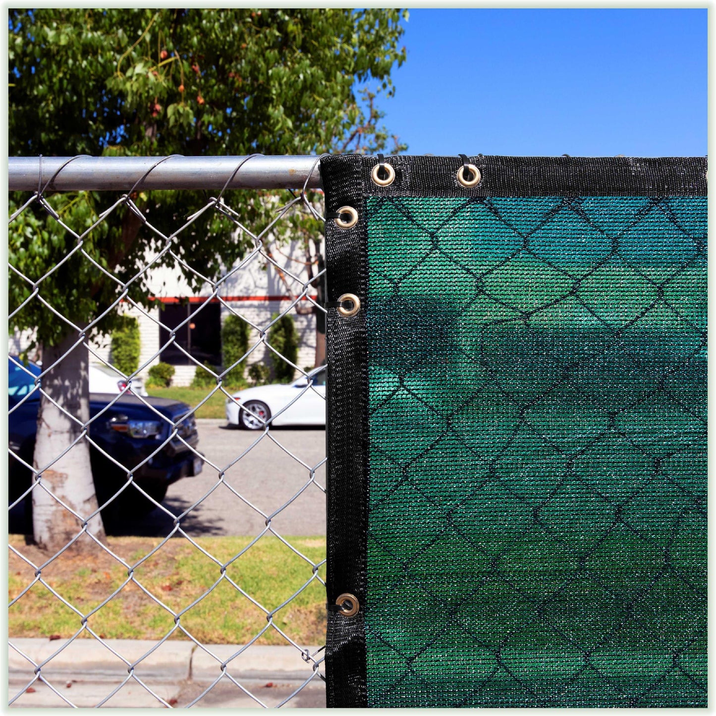 ColourTree 4' x 50' Green Fence Privacy Screen Windscreen Cover Fabric Shade Tarp Netting Mesh Cloth - Commercial Grade 170 GSM - Cable Zip Ties Included - We Make Custom Size