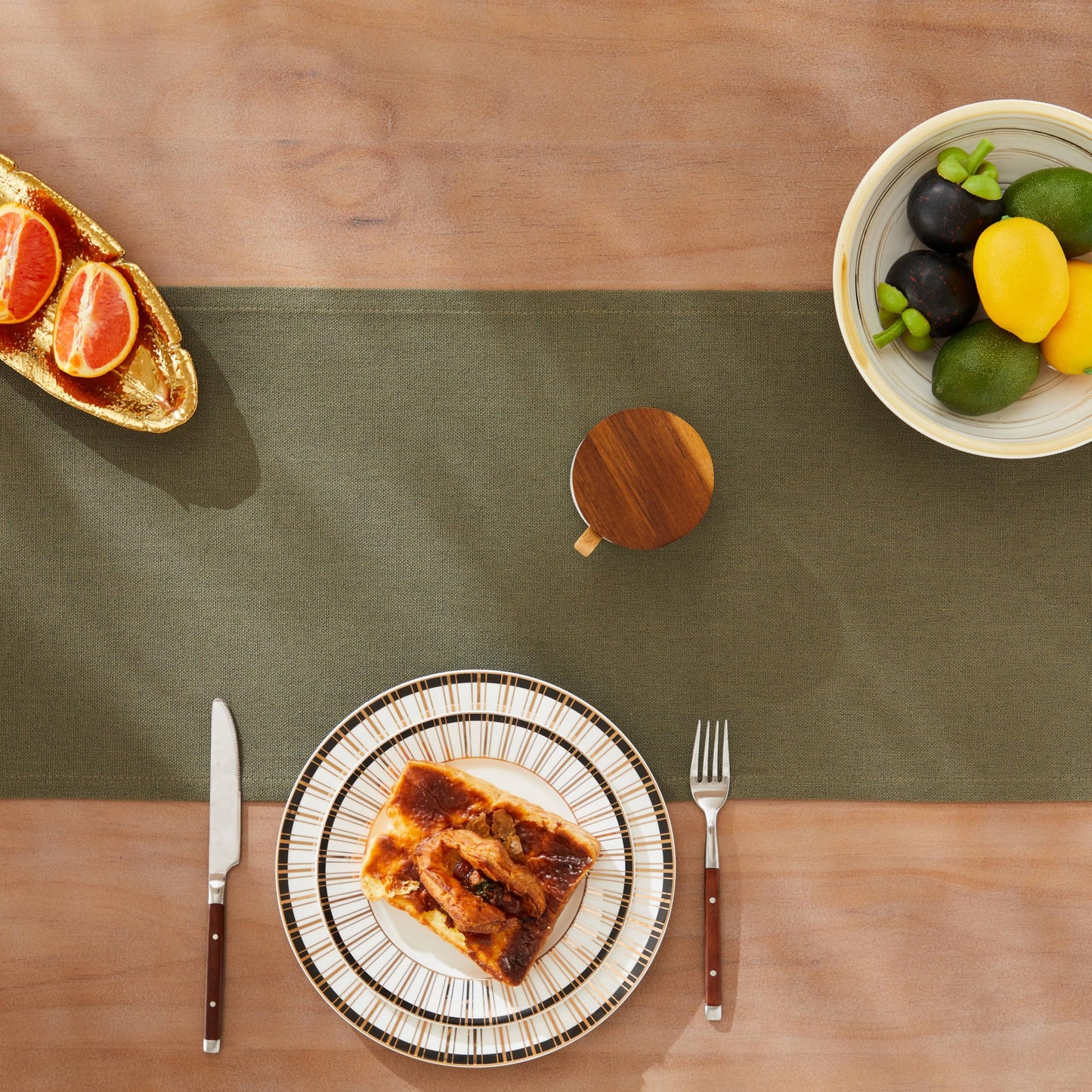 ZeeMart Rustic Cotton Linen Table Runner, 13x72 Inches Olive, Farmhouse Style Green Table Runners 72 Inches Long, Washable Kitchen Dining Table Decoration for Home Party Decor