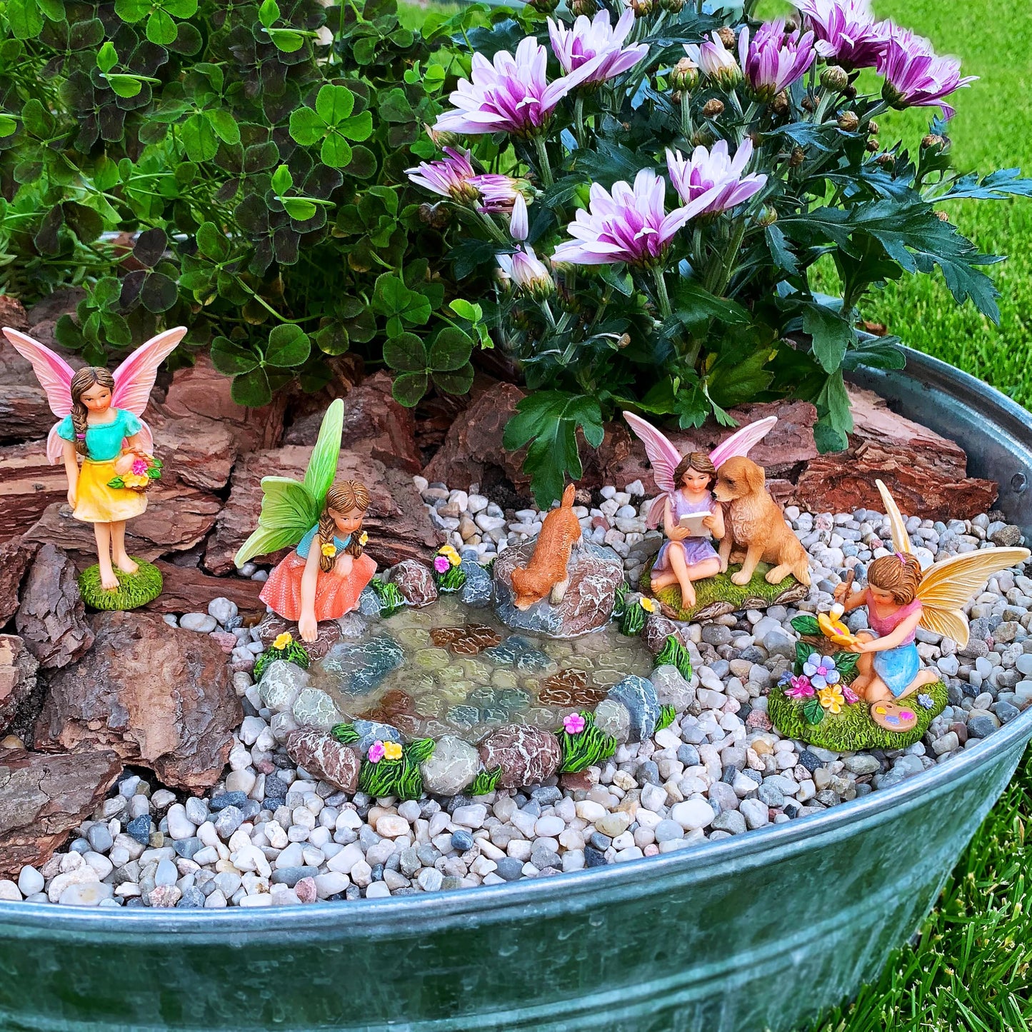 Mood Lab Miniature Garden Decor - Decorative Resin Pond Statues (5 pcs) - Indoor & Outdoor Use